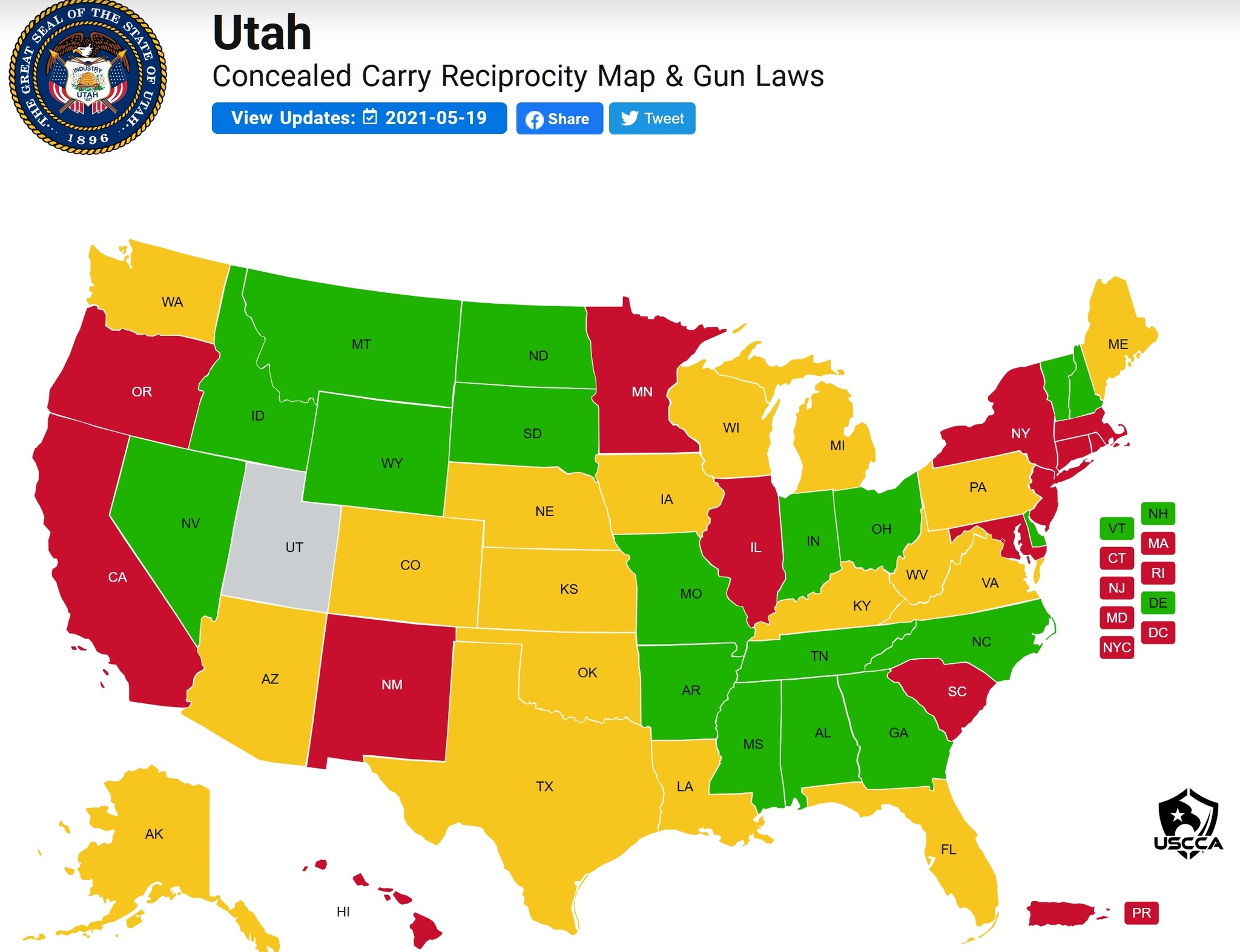 Where in the USA it's good to live with weapons - My, USA, Weapon, Firearms, Cards, Law, Longpost