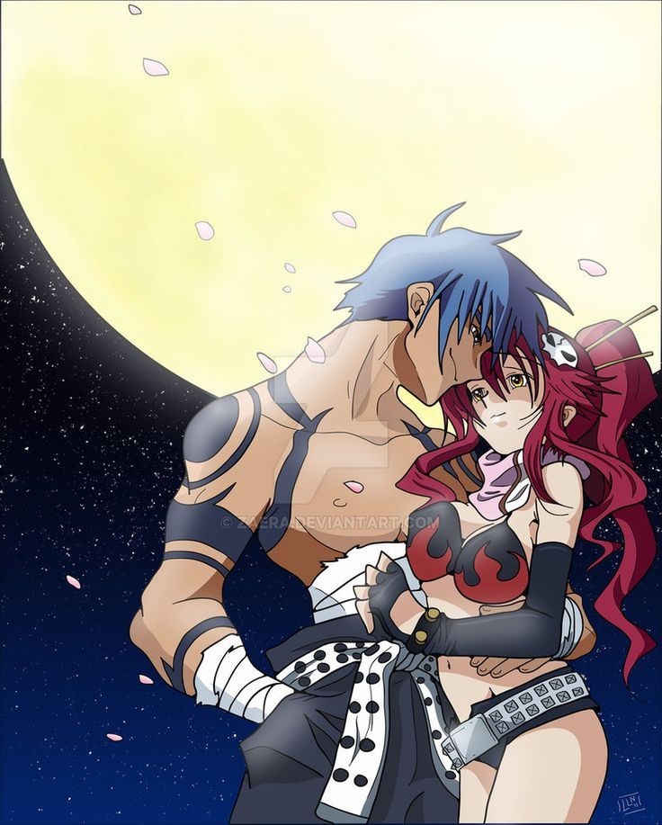 Kamina and Yoko - Anime art, Anime, Yoko Littner, Kamina, Gurren lagann