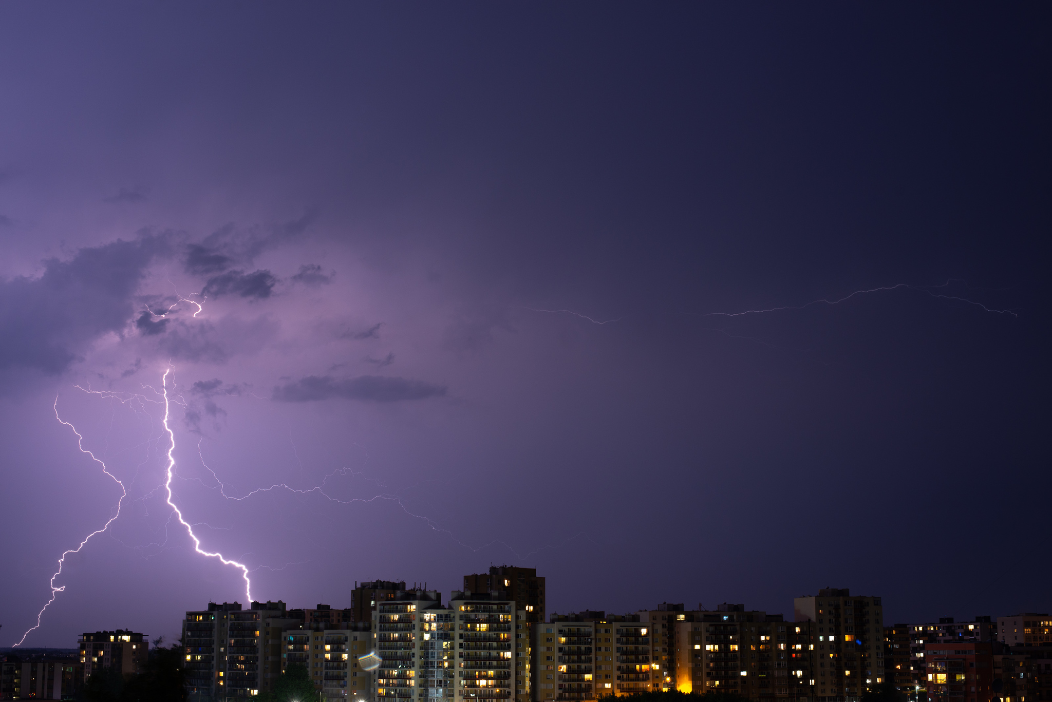 The second year, without leaving home, photographing lightning - My, Thunderstorm, Lightning, June, The photo, Sky, Night, The clouds, Element, , Weather, Longpost