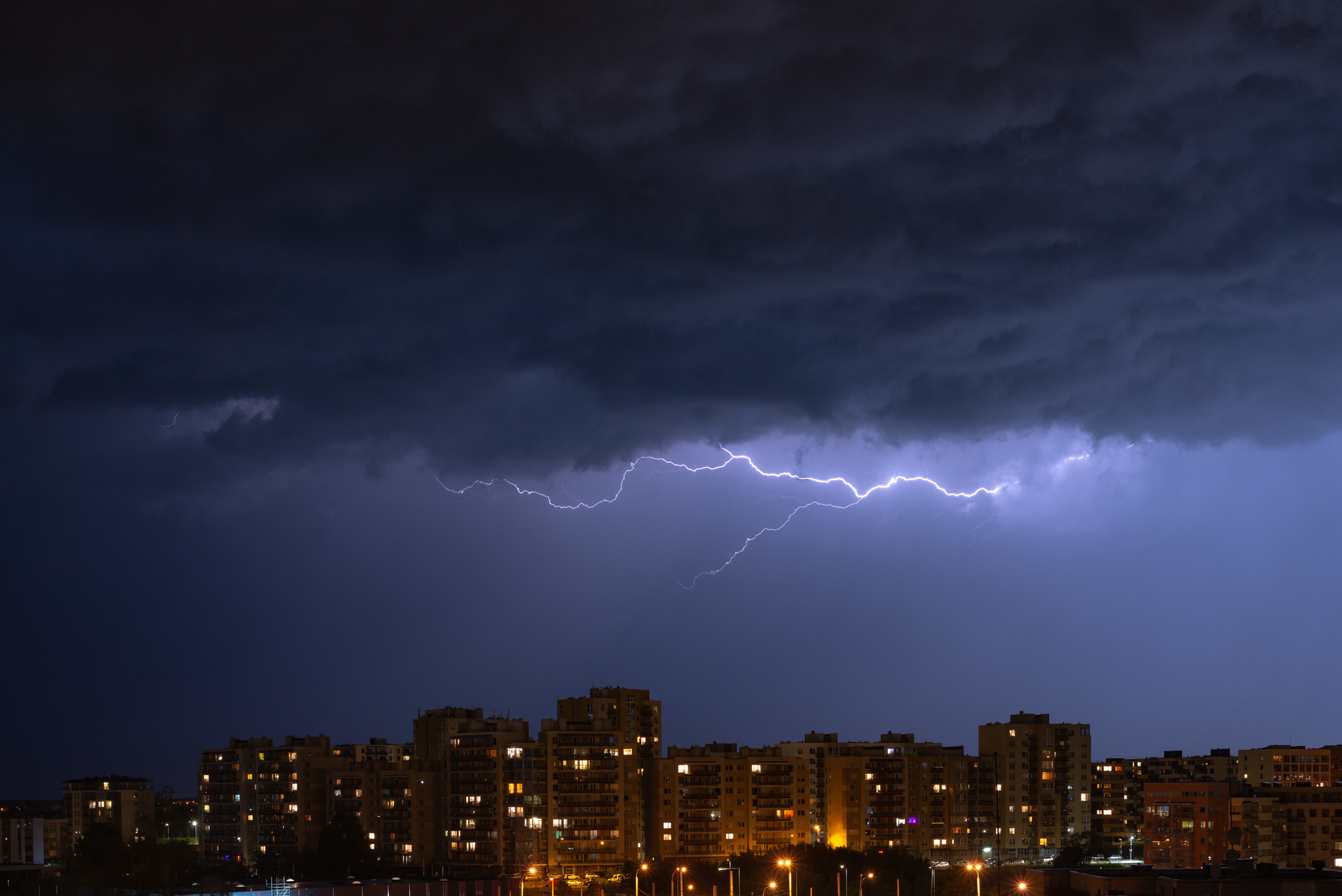 The second year, without leaving home, photographing lightning - My, Thunderstorm, Lightning, June, The photo, Sky, Night, The clouds, Element, , Weather, Longpost