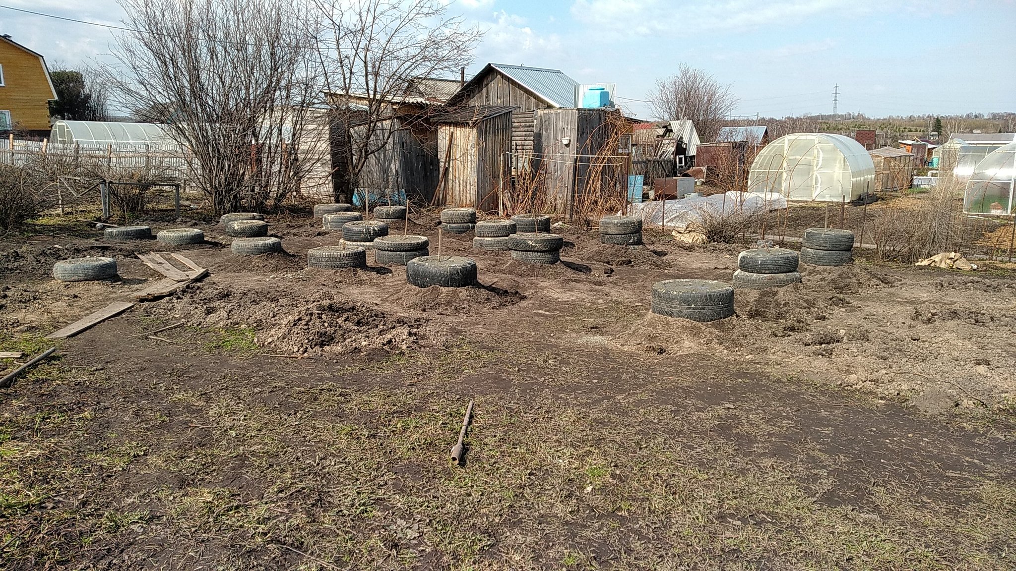 Project Sarayka frame for giving part 1 Foundation - My, Frame house, Foundation, Tires, Rukozhop, Longpost