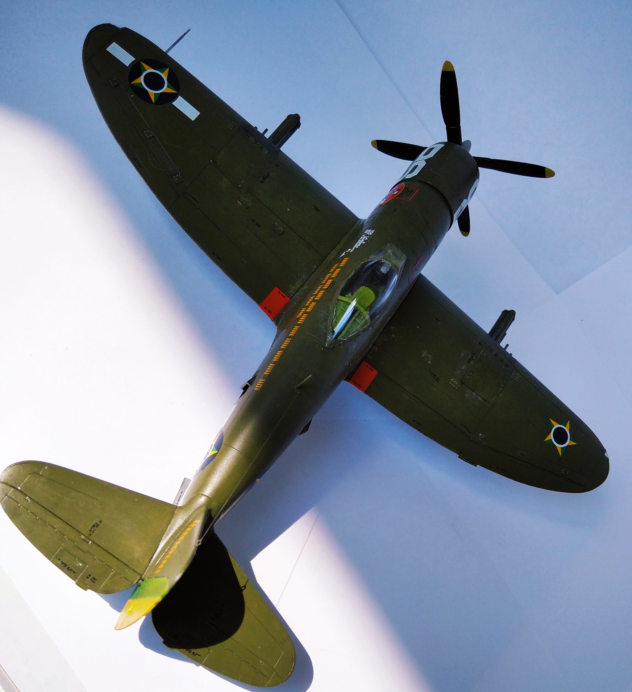 P-47D in Brazilian service. - My, Models, Modeling, Stand modeling, Aviation, The Second World War, Brazil, Scale model, Longpost