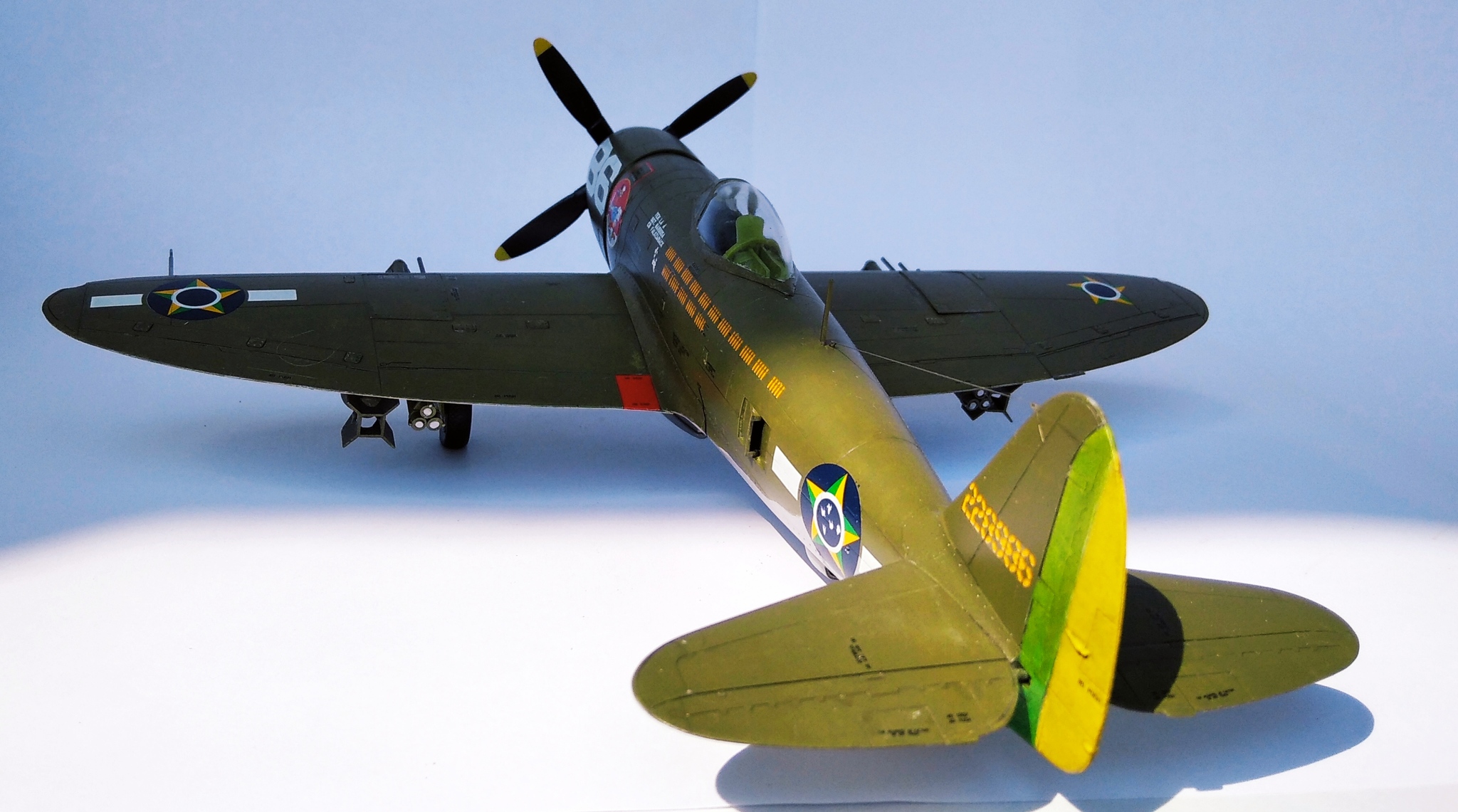 P-47D in Brazilian service. - My, Models, Modeling, Stand modeling, Aviation, The Second World War, Brazil, Scale model, Longpost