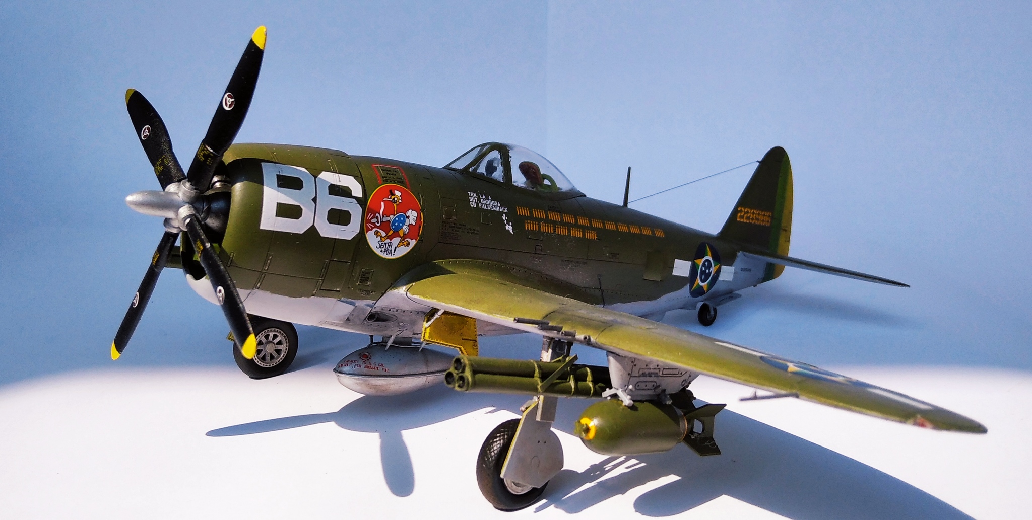 P-47D in Brazilian service. - My, Models, Modeling, Stand modeling, Aviation, The Second World War, Brazil, Scale model, Longpost