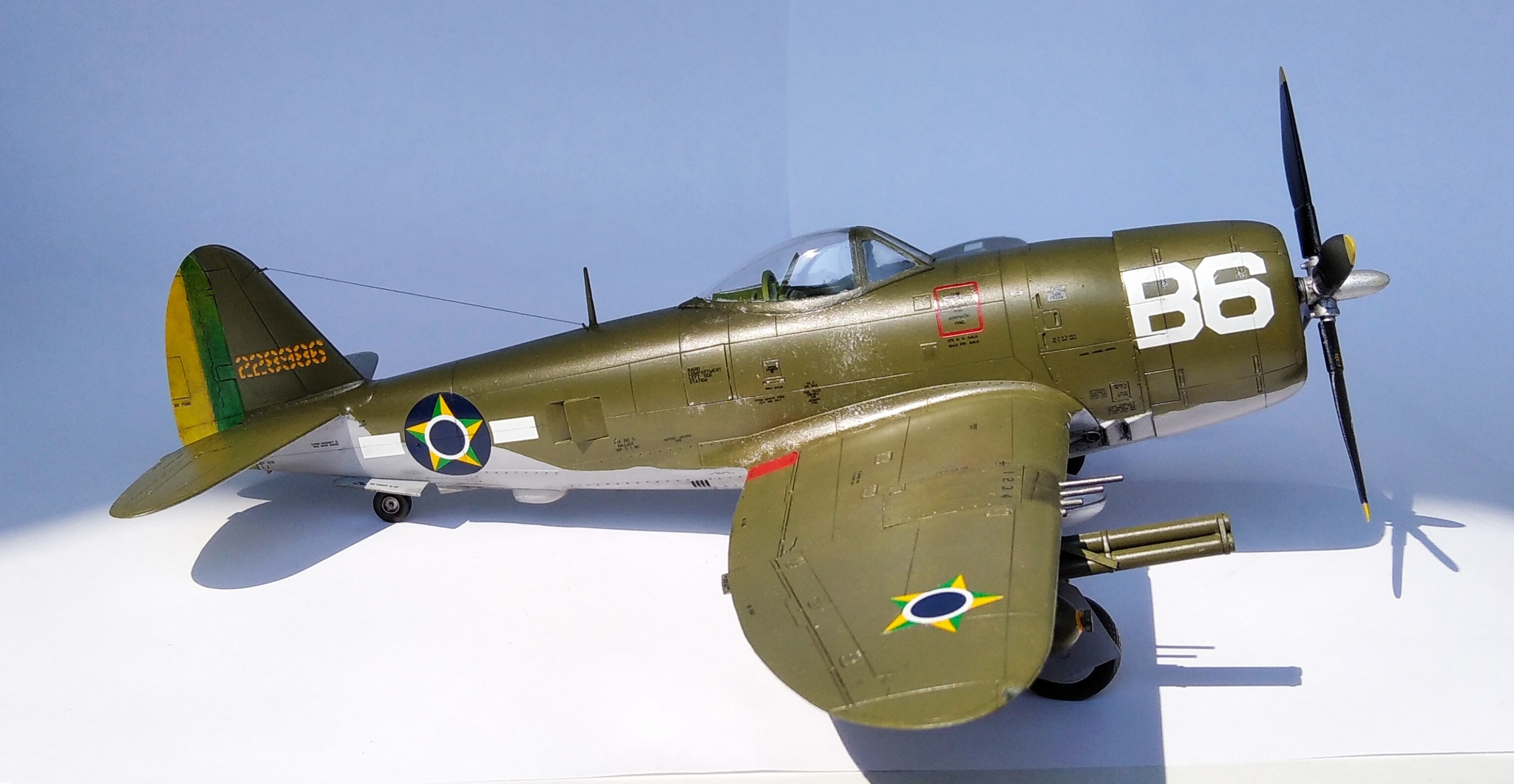 P-47D in Brazilian service. - My, Models, Modeling, Stand modeling, Aviation, The Second World War, Brazil, Scale model, Longpost