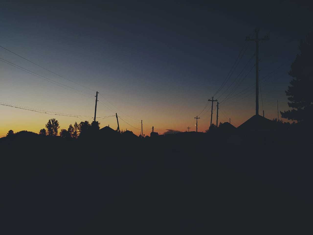 Flat world - My, Mobile photography, Sunset, Village