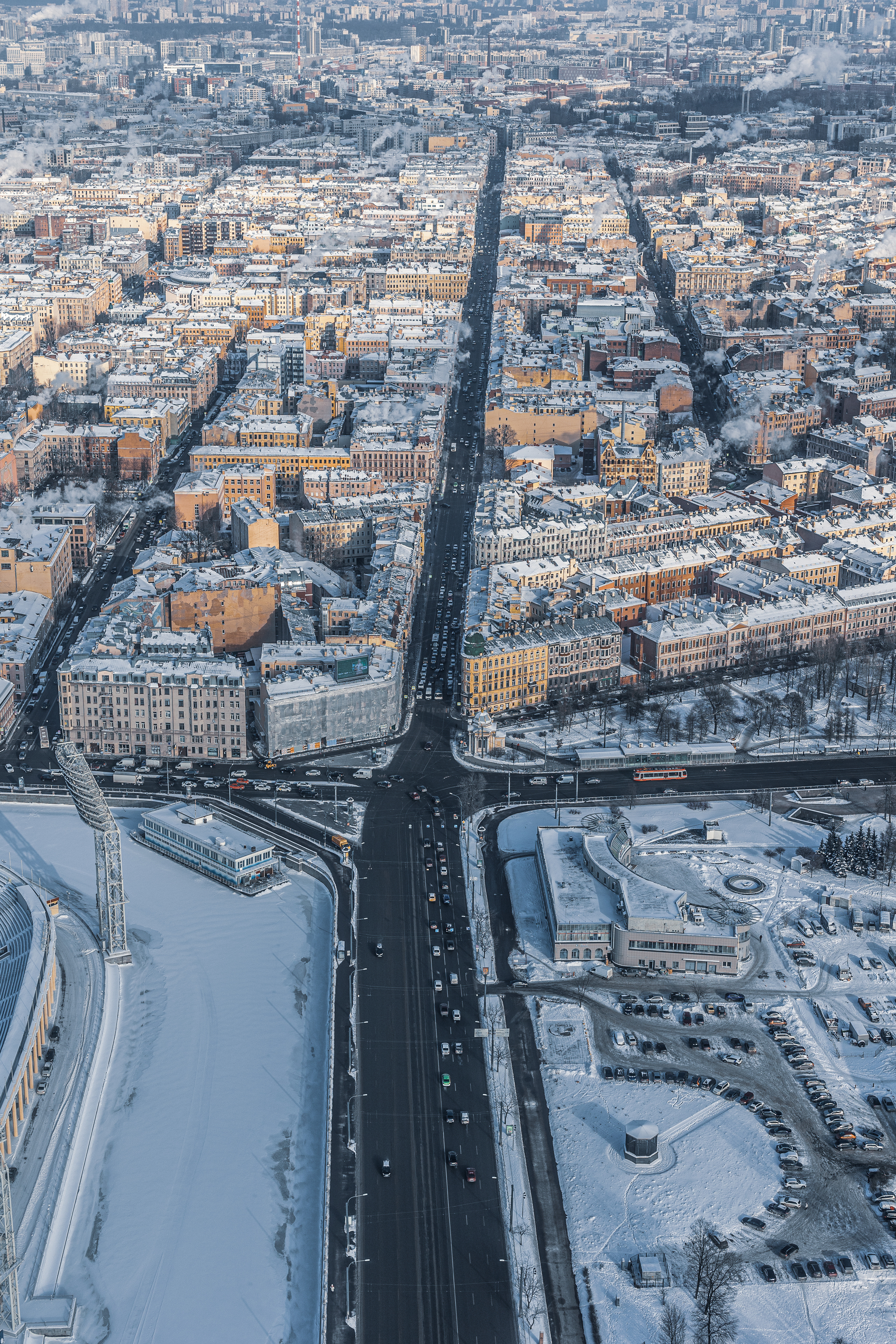 Winter Peter from above - My, Saint Petersburg, Aerial photography, Helicopter, Palace Square, Bronze Horseman, Lakhta Center, Gazprom arena, Zsd, , Town, Peter-Pavel's Fortress, Saint Isaac's Cathedral, Petrogradka, The Gulf of Finland, The photo, Longpost