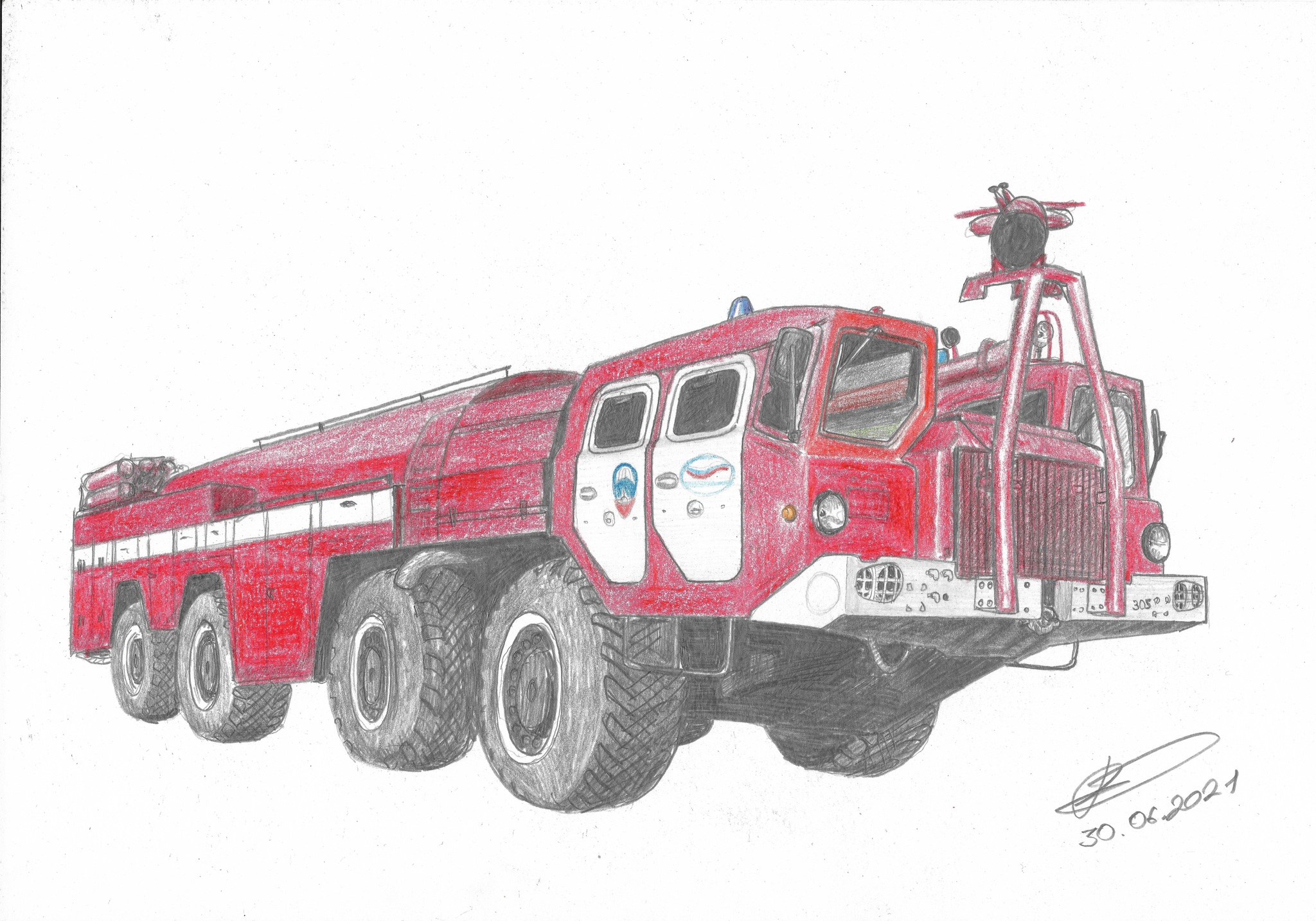 AA-60 (7310) - 160.01 - My, Pencil drawing, Art, Firefighters