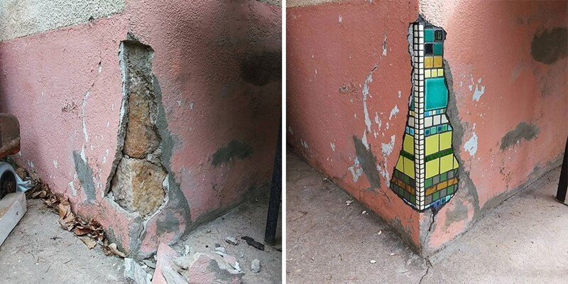 Made with love - Street art, Mosaic, Repair, The photo, Creative, Longpost