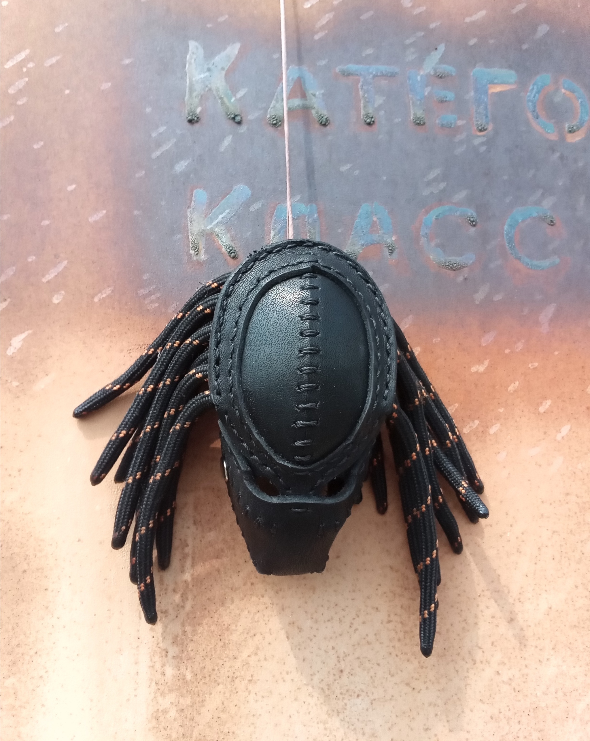 Keychain Predator - My, Predator, Needlemen, Natural leather, Keychain, Longpost, Predator (film)