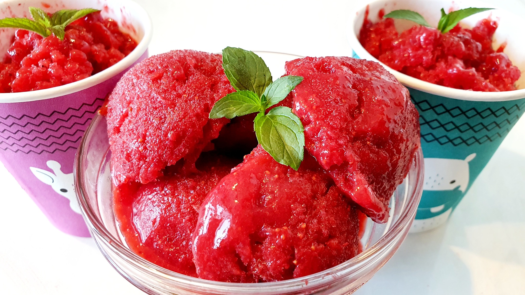 Only 3 products, strawberry sorbet. - My, Food, Recipe, Cooking, Video, Sorbet