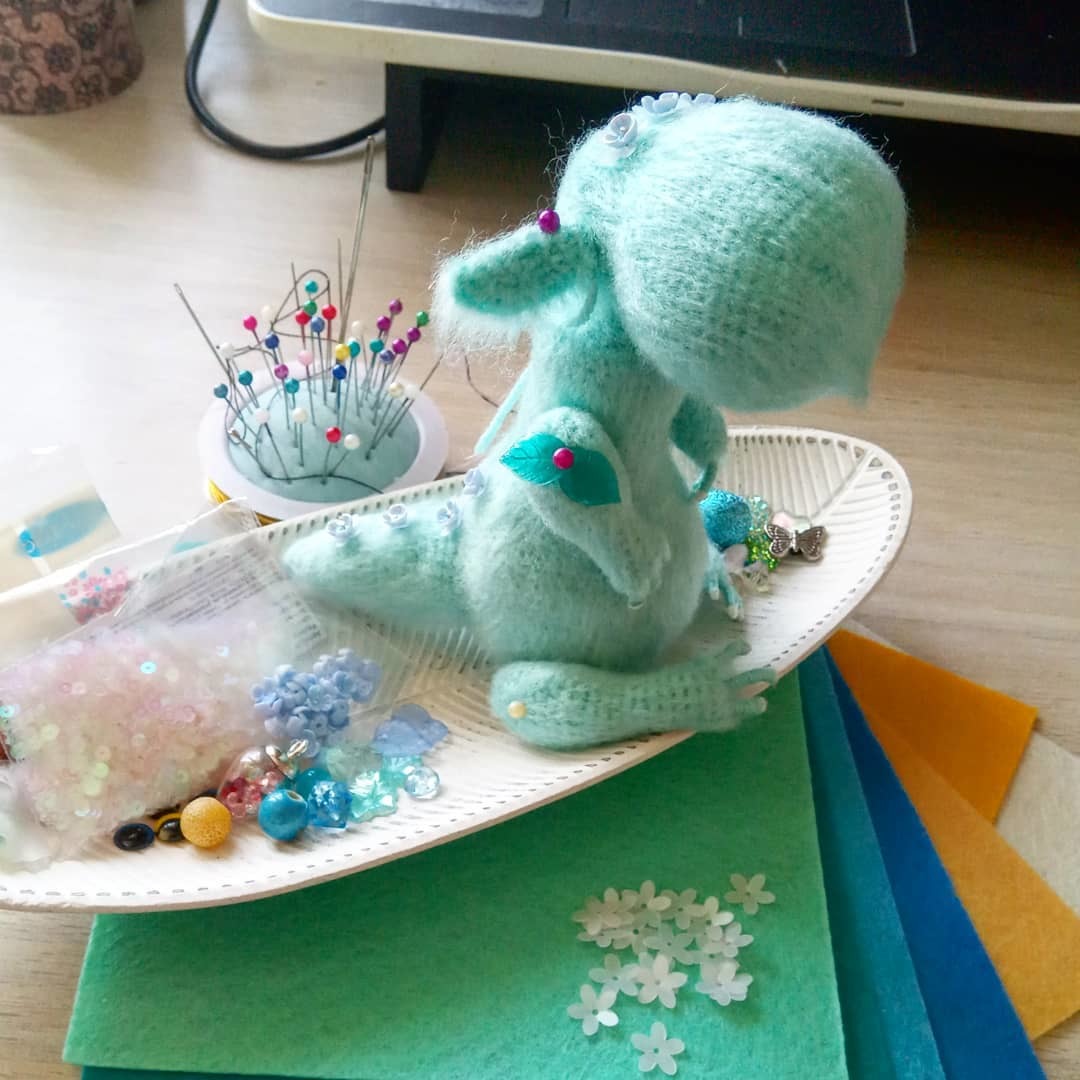 Handmade toy. - My, The Dragon, Author's toy, Crochet, Amigurumi, Butterfly, Milota, Fairy-tale animals, Wonders of nature, Video, Longpost, , Needlework without process