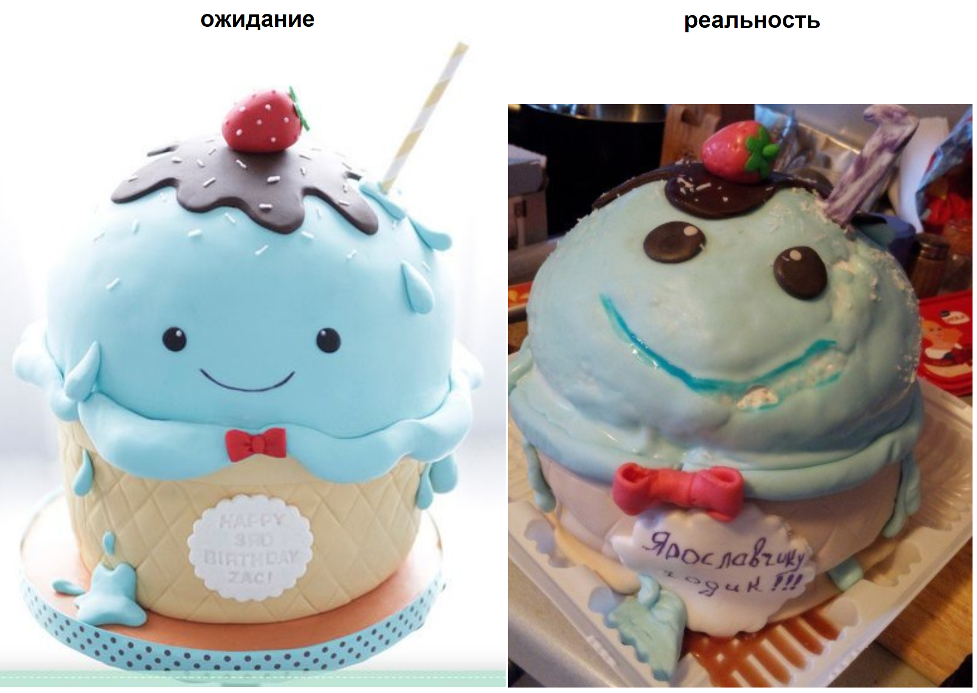 Inspired by expectation is reality posts - My, Cake, Expectation and reality