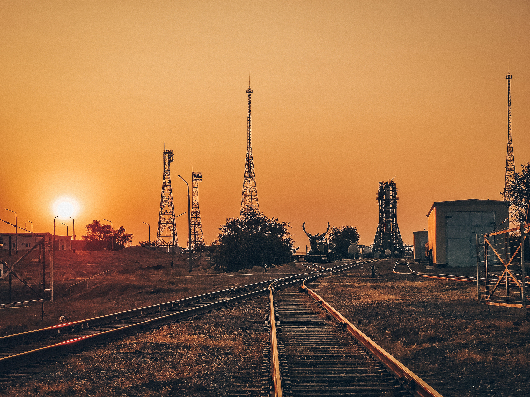 Before launch - My, Cosmodrome, Baikonur, Sunset, Space, Rocket