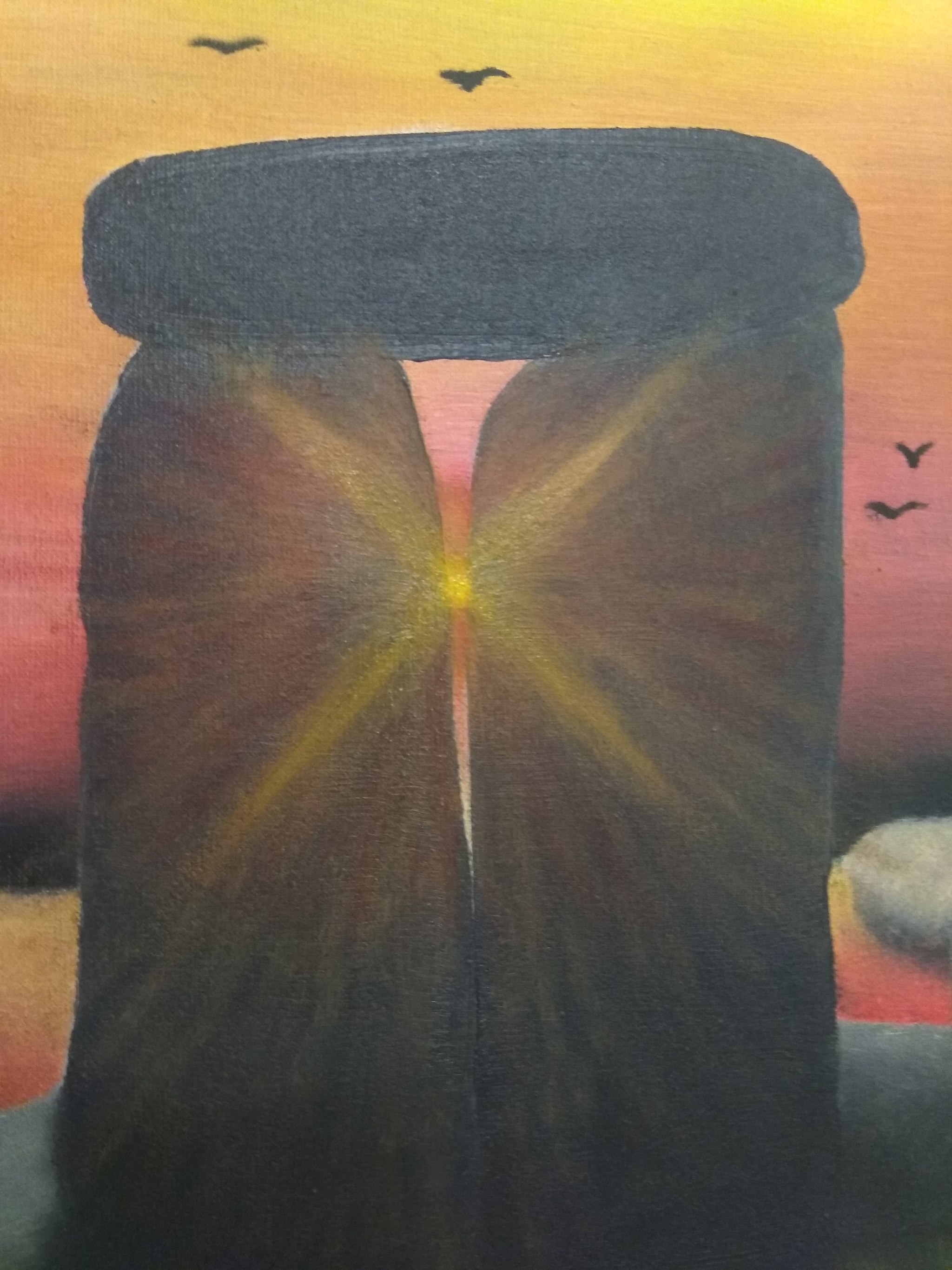 Oil painting Stonehenge (Stonehenge). - My, Oil painting, Painting, Painting, Landscape, Stonehenge, Canvas, Sale, Longpost