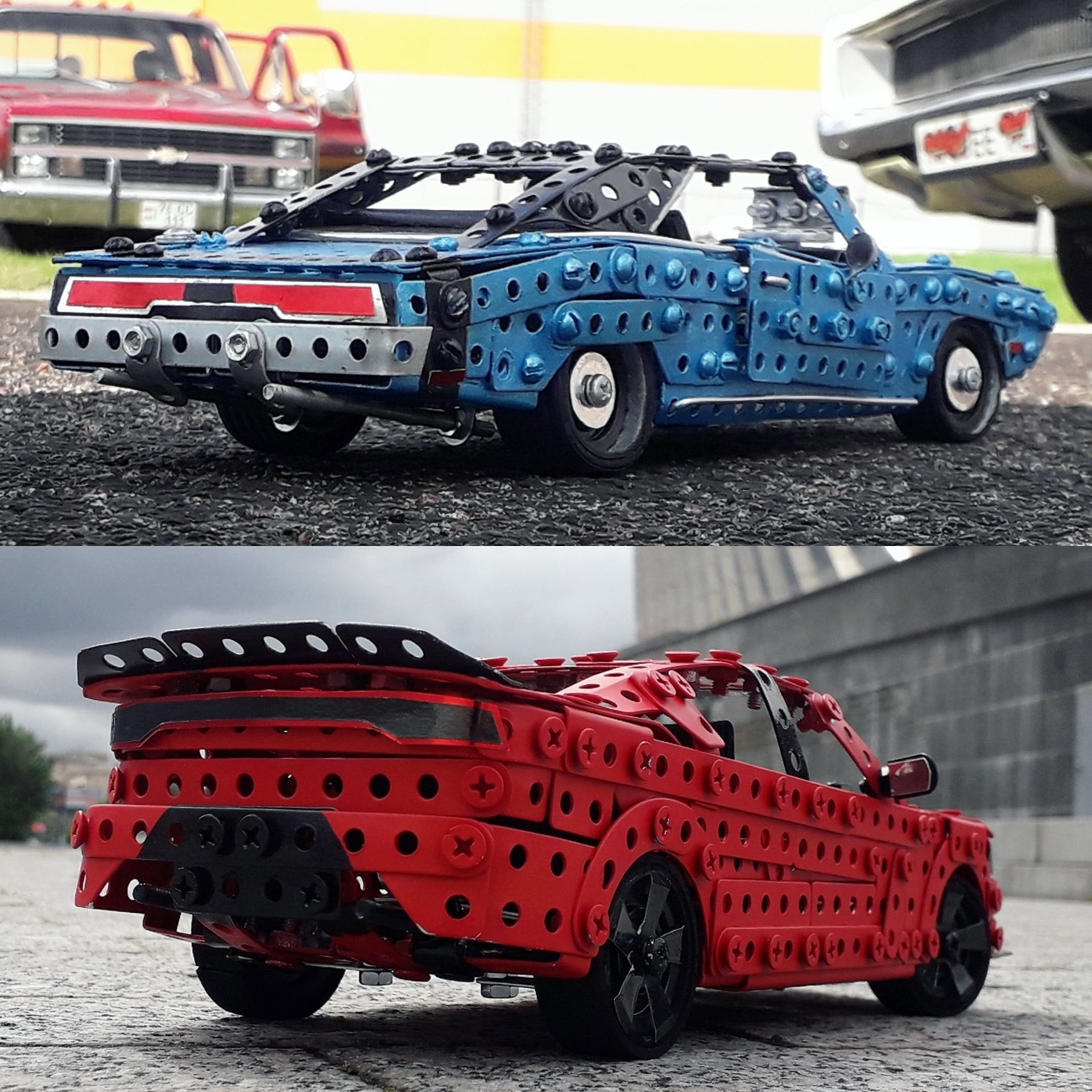 1970, 2017 Dodge Charger made of metal construction set, wire, rubber, leather and cardboard - My, Dodge, Retro car, Constructor, Modeling, Auto, Homemade, Dodge charger