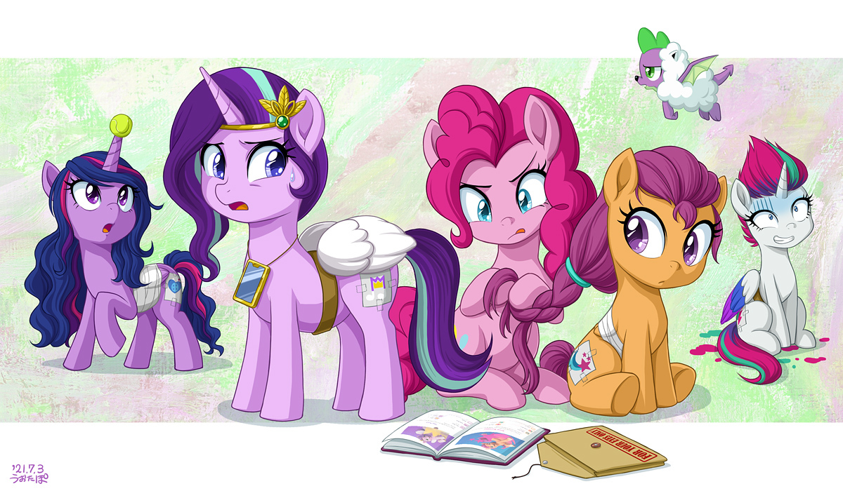 Легким движением г4 превращается в г5 - My Little Pony, PonyArt, Starlight Glimmer, Pinkie Pie, Rarity, Twilight sparkle, Spike, Scootaloo, , Izzy Moonbow, Sunny Starscout, Zipp Storm, Uotapo, MLP g5