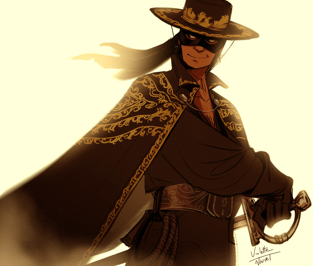 Zorro - Drawing, Zorro, Mask of Zorro, Heroes, Art