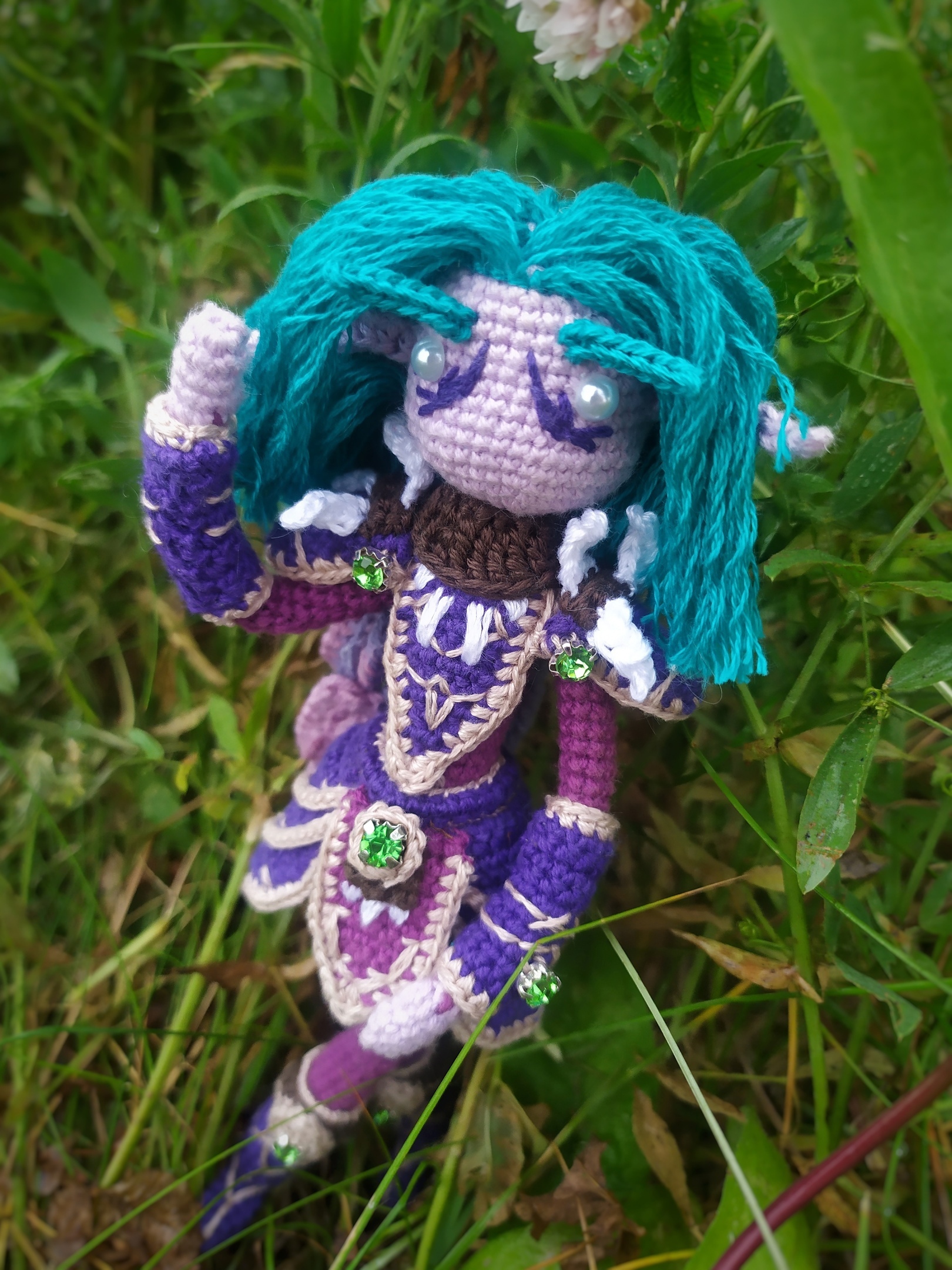 Night elf - My, World of warcraft, Warcraft, Blizzard, Amigurumi, Knitted toys, Night elfs, Knitting, Longpost