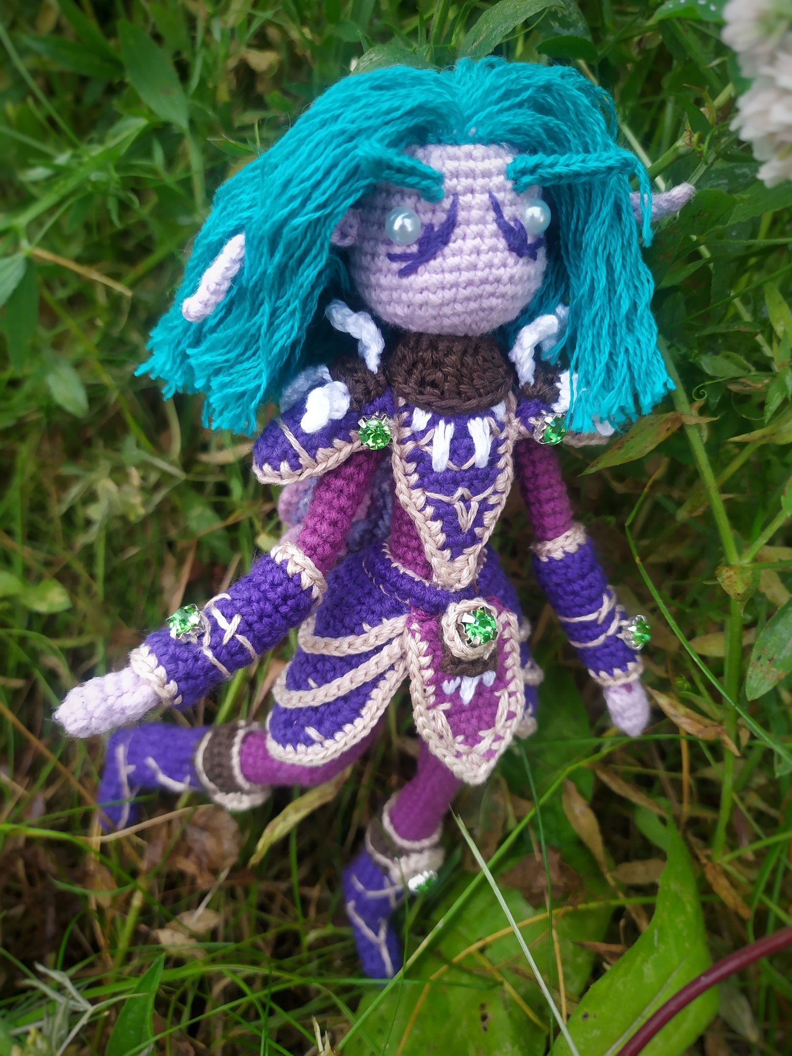 Night elf - My, World of warcraft, Warcraft, Blizzard, Amigurumi, Knitted toys, Night elfs, Knitting, Longpost