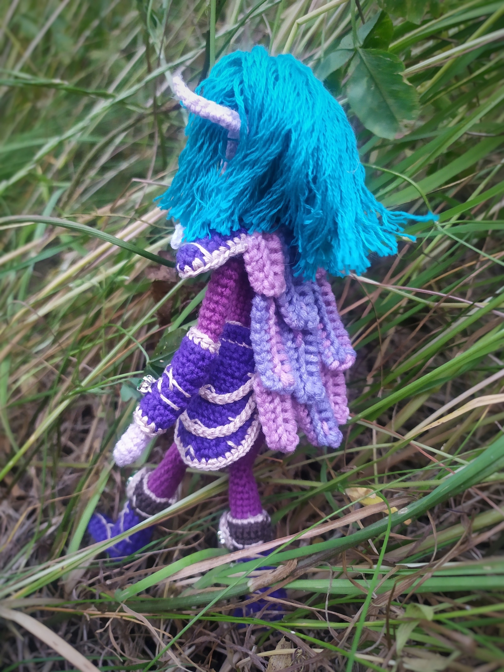 Night elf - My, World of warcraft, Warcraft, Blizzard, Amigurumi, Knitted toys, Night elfs, Knitting, Longpost