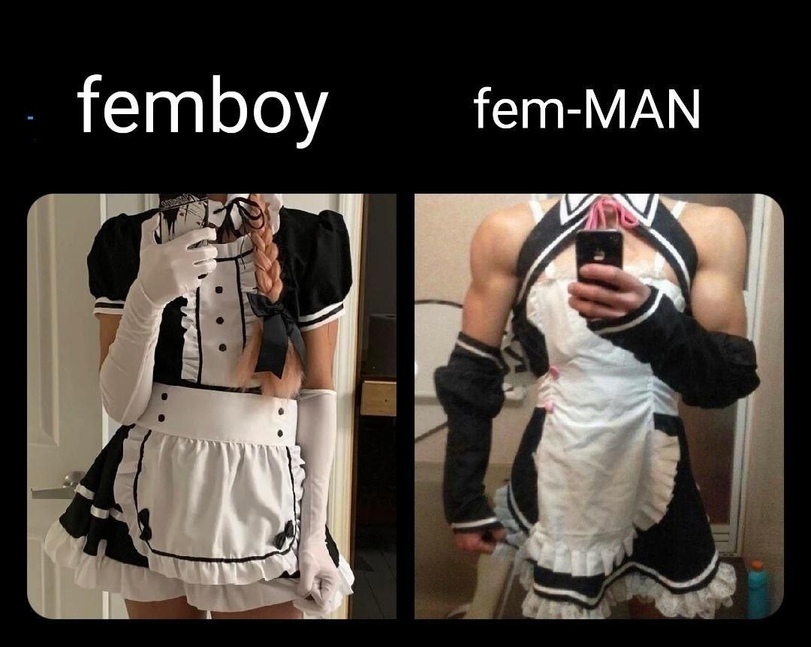 fem man and femboy - Femboy, Housemaid, Its a trap!