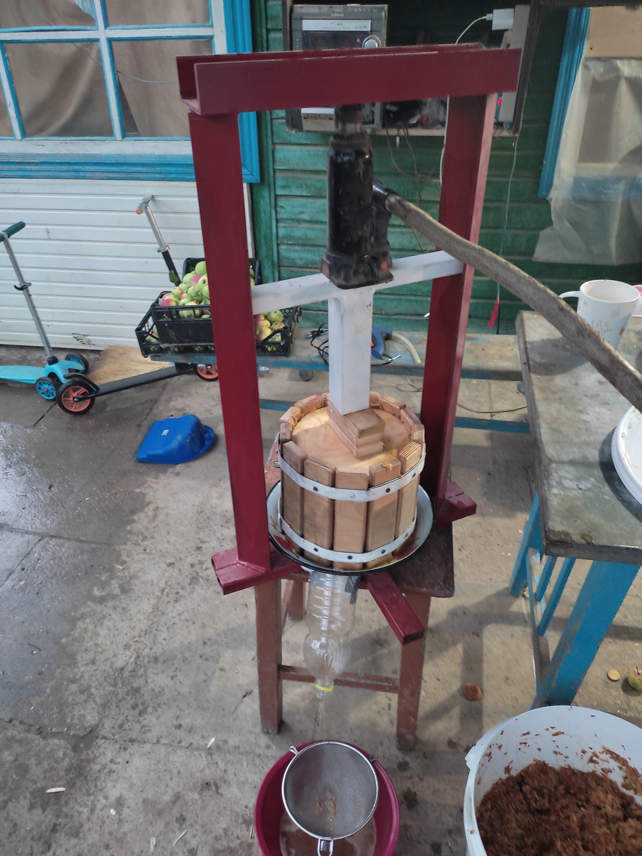 Apple Press - My, Press, Cider, Calvados, Apples, Home brewing, Longpost, With your own hands, Needlework with process, The photo