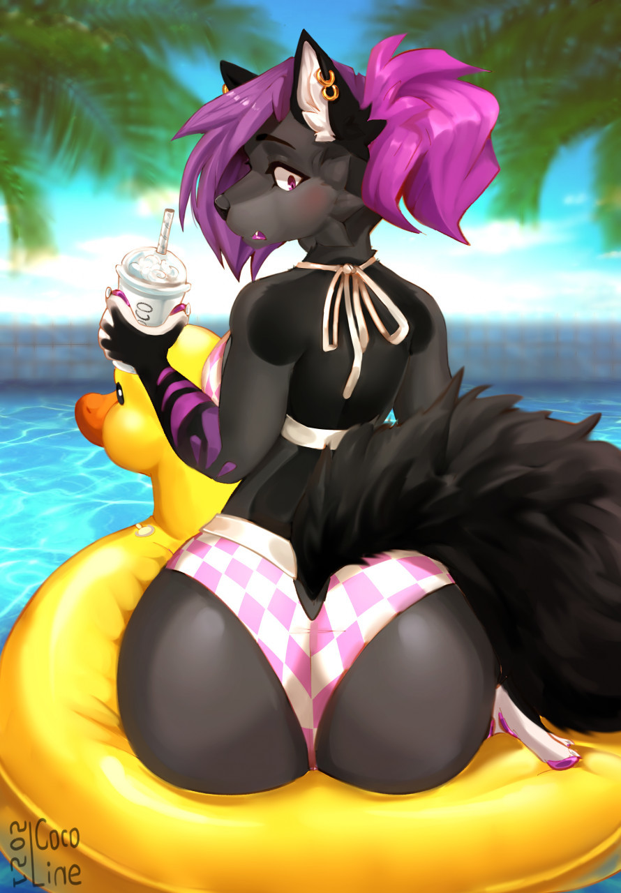 Summer rest - NSFW, Furry, Anthro, Art, Furry edge, Furry wolf, Cocoline