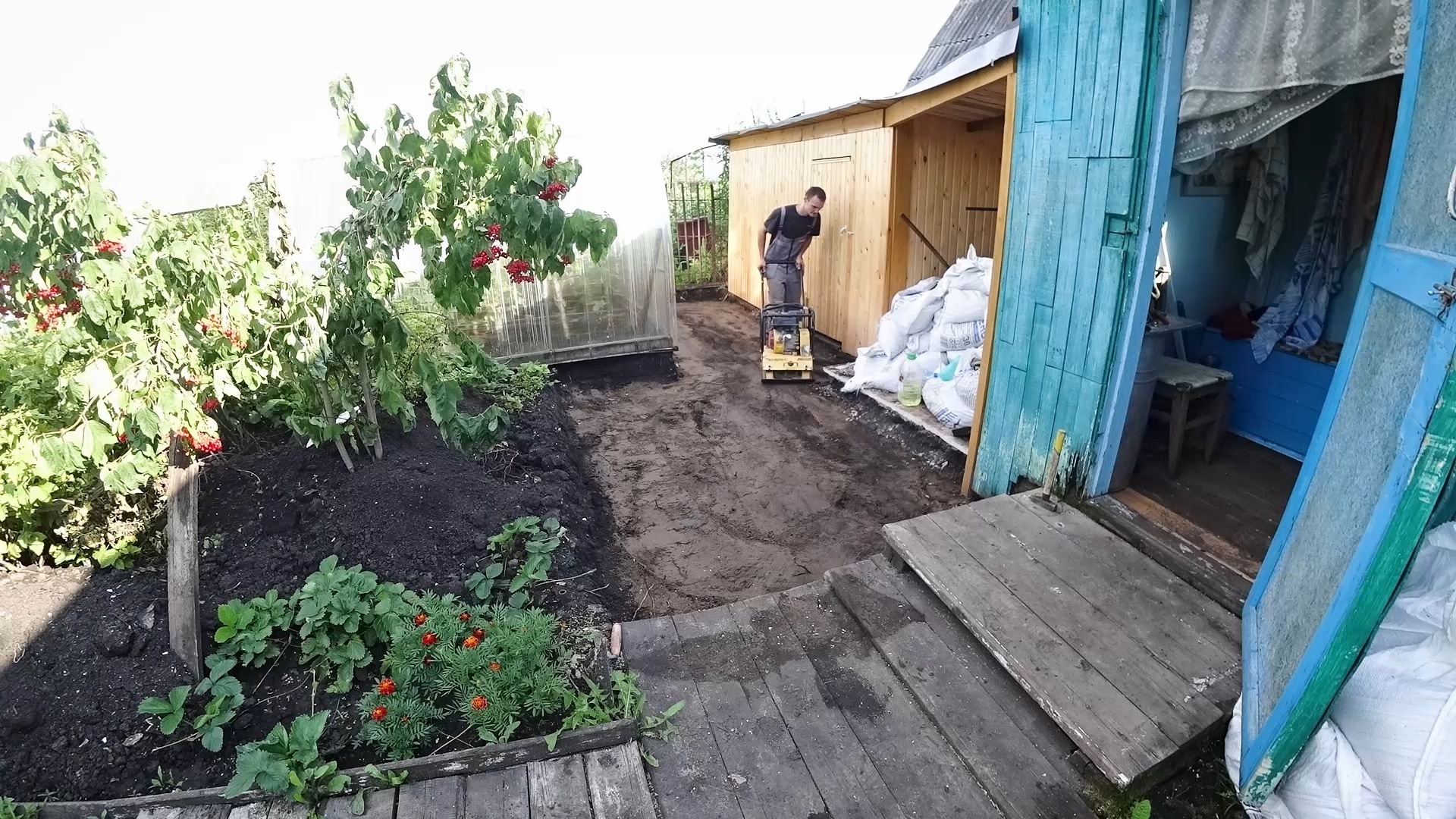 Paving slabs. Improvement of the recreation area - My, Building, Repair, With your own hands, Design, Beautification, Sidewalk, Paving slabs, Drainage, Video, Longpost