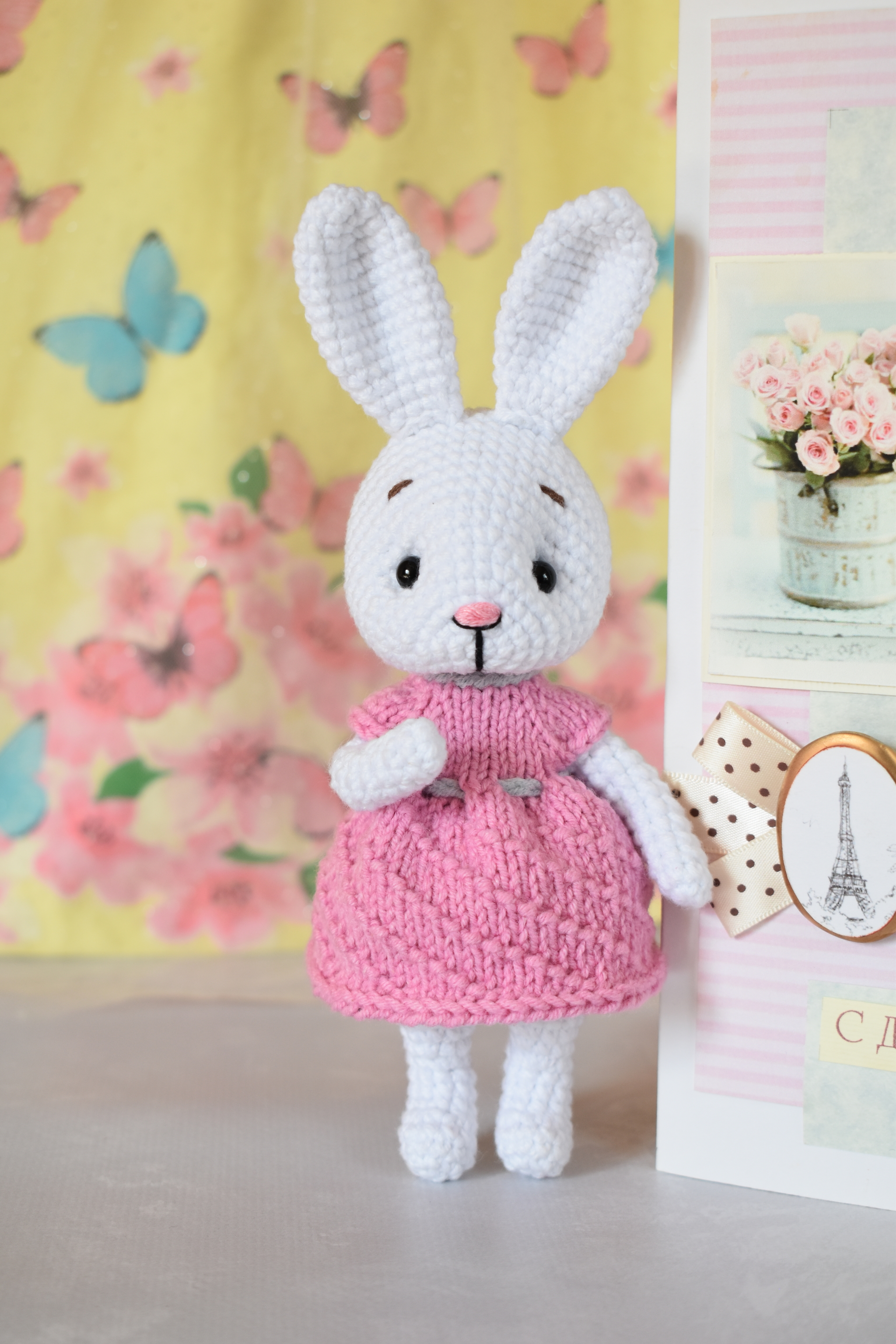 Bunny, crochet - My, Hare, Knitted toys, Needlework without process, Amigurumi, Crochet, Longpost