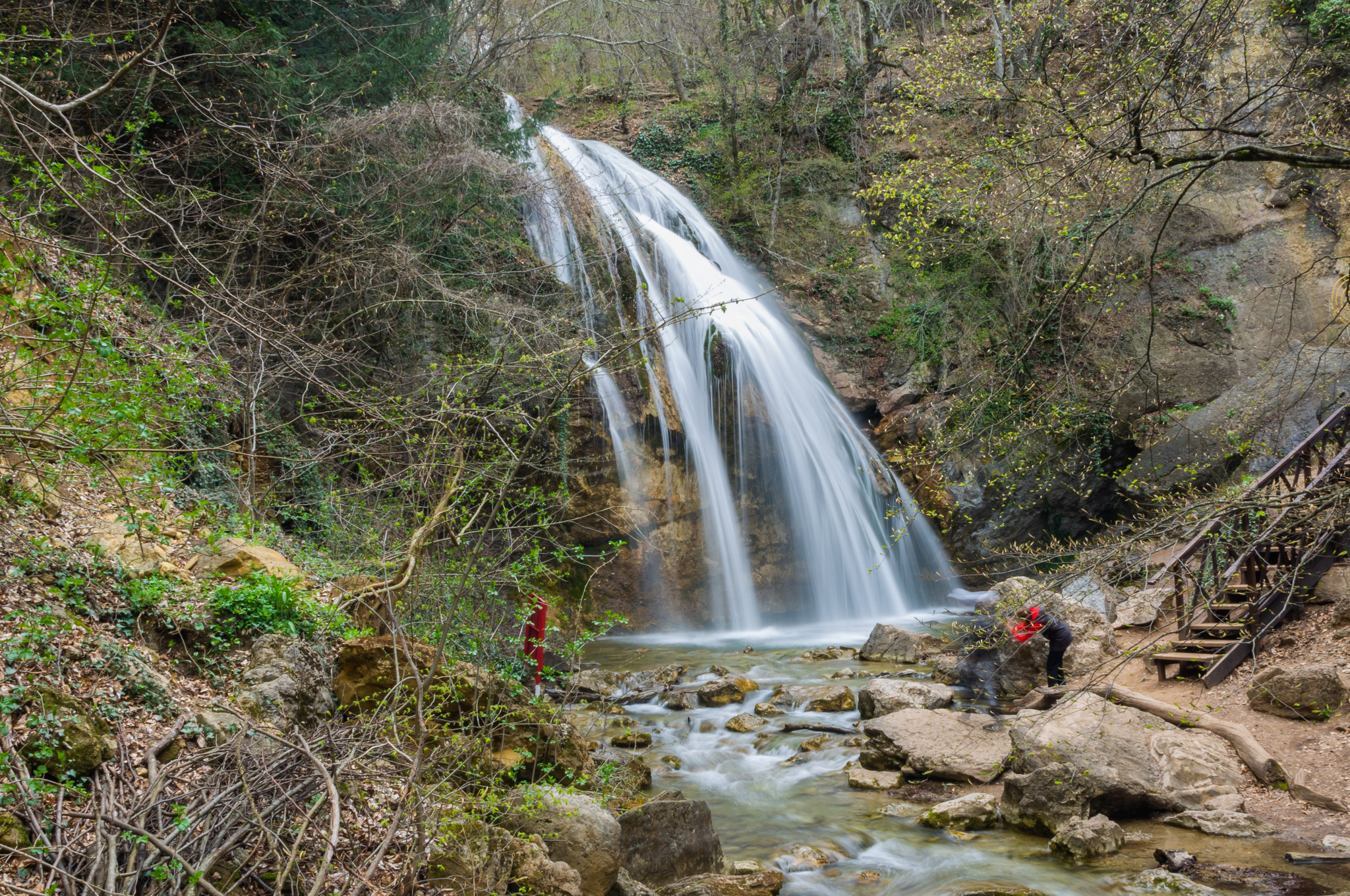 Dzhur-Dzhur waterfall in spring - My, Crimea, Waterfall, Jur-Jur, Spring, The photo, Nature, Longpost