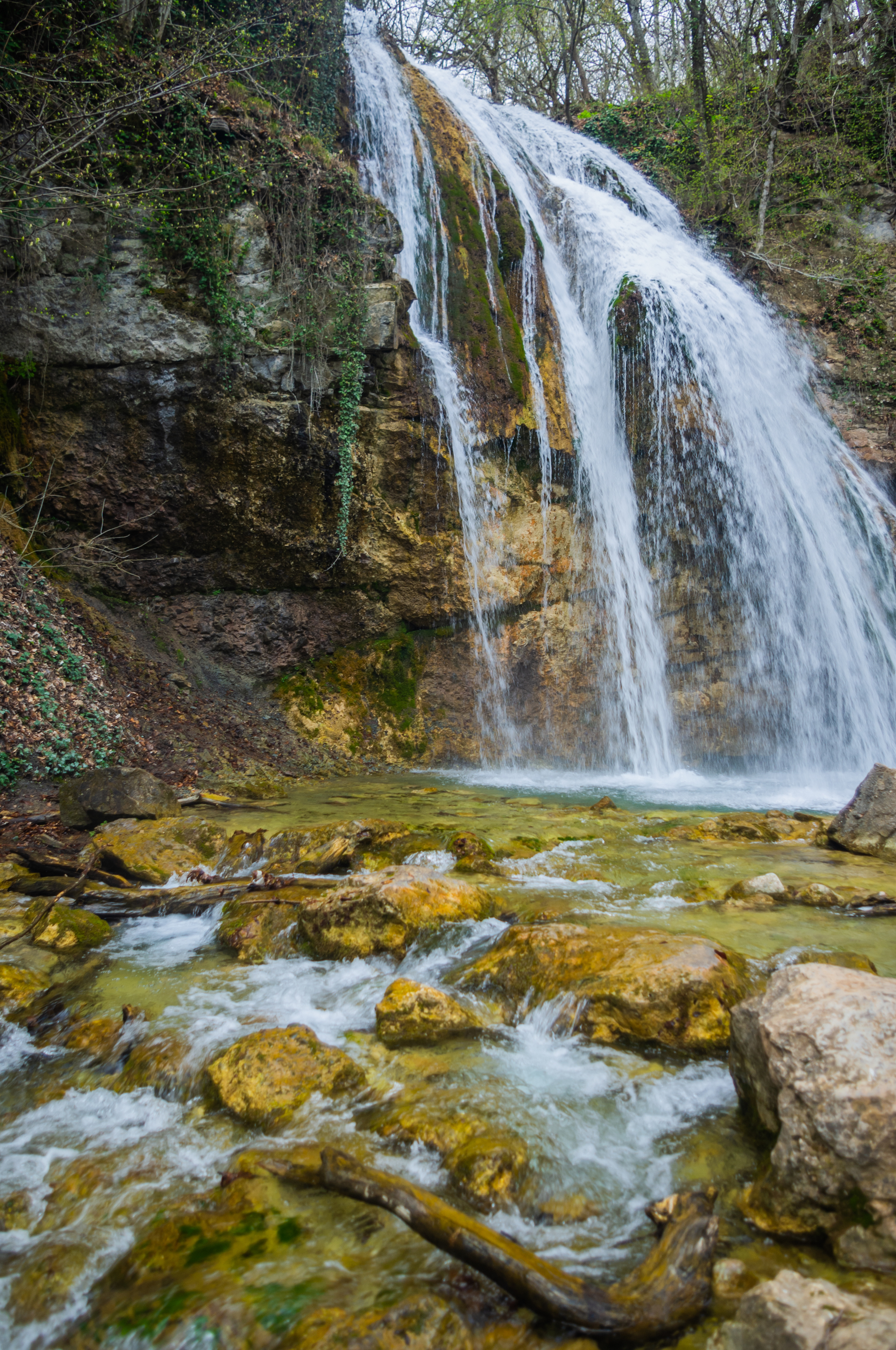 Dzhur-Dzhur waterfall in spring - My, Crimea, Waterfall, Jur-Jur, Spring, The photo, Nature, Longpost