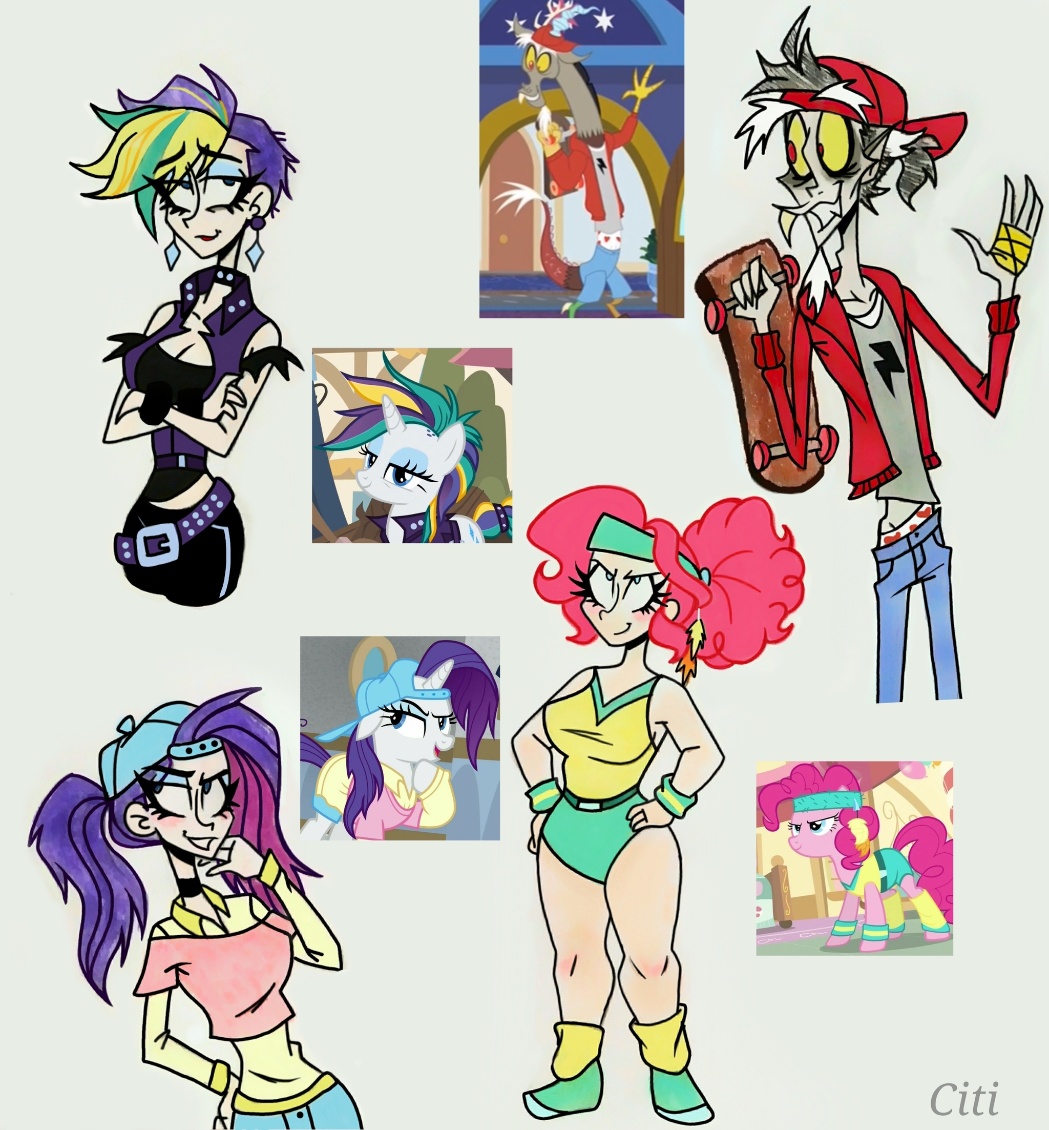 Redrawing-redrawing, part 2 - My little pony, PonyArt, Princess luna, Princess celestia, Princess cadance, Pinkie pie, Applejack, Big Macintosh, , Rarity, MLP Discord, Starlight Glimmer, Fluttershy, Twilight sparkle, Shimmy Shake, Lighthoof, Rainbow dash, Humanization, Longpost