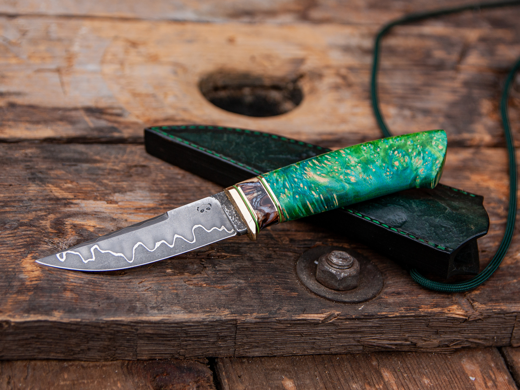 Green collar - My, Knife, Knife makers, Handmade, Needlework without process, Longpost