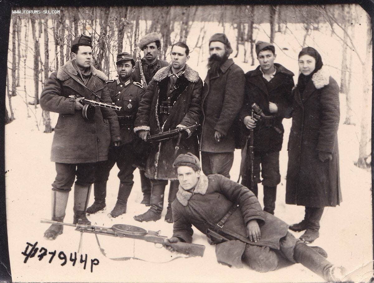 Partisans in captured German uniforms - The Great Patriotic War, Partisans, Longpost