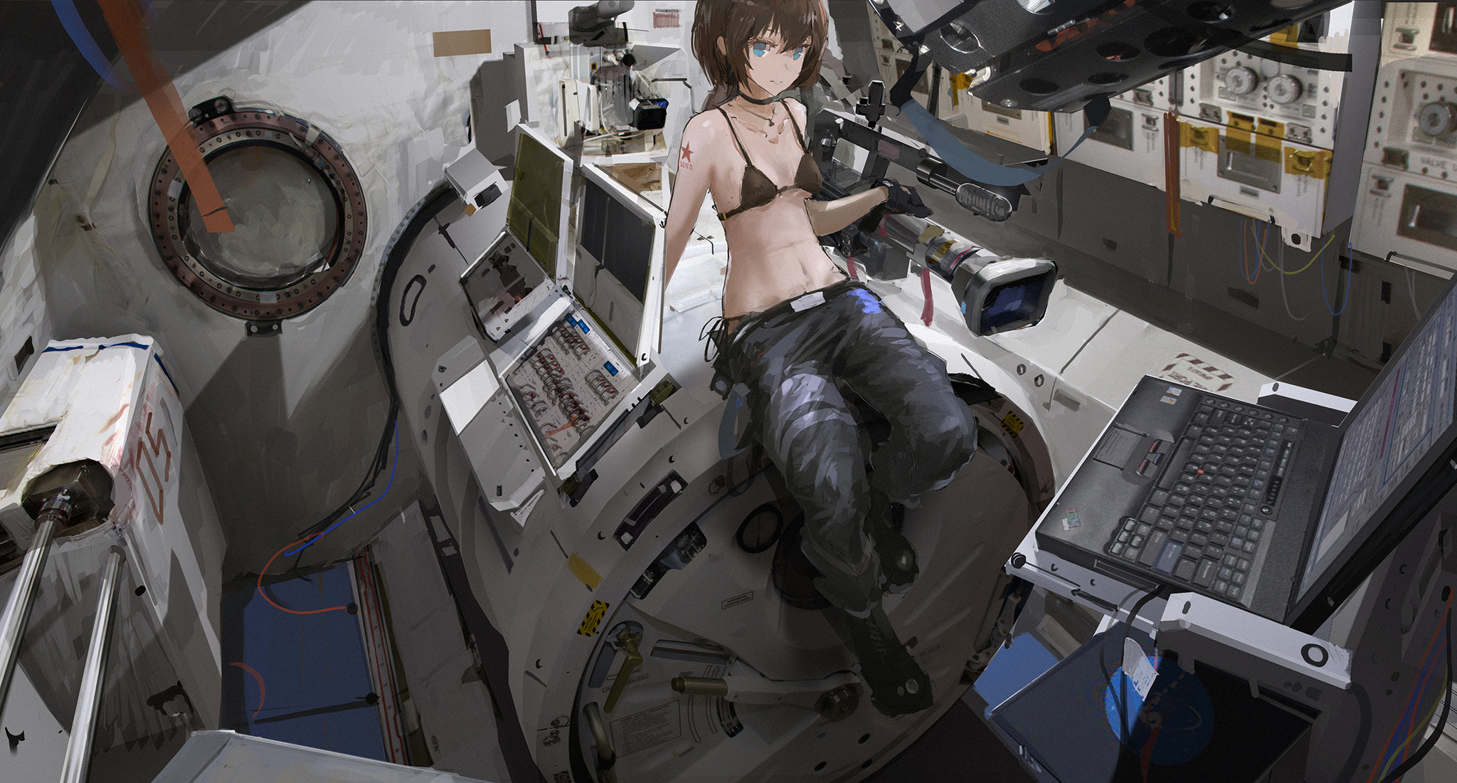 Cytheria ann - NSFW, Anime, Anime art, Anime original, Astronaut, Spaceship, Swimsuit, Bikini