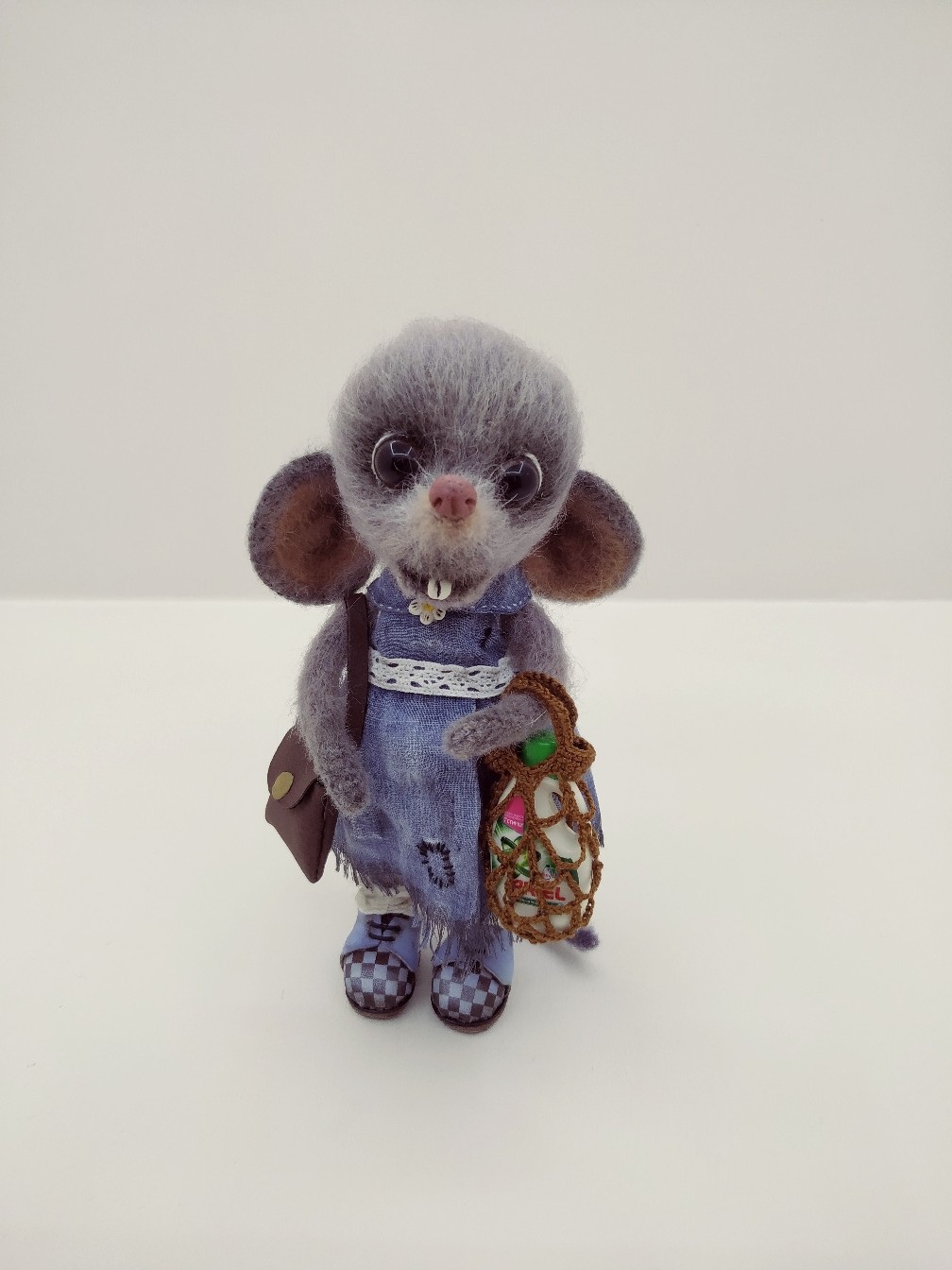 Mouse - My, Mouse, Crochet, Collecting, Interior toy, Interior doll, Knitted toys, Needlework, Longpost, Needlework with process