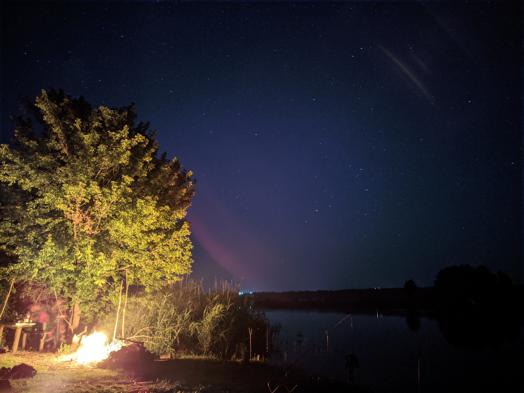 Fishing at the weekend - My, Starry sky, Nature, Mobile photography, Fishing, Dnieper, Sunset, Longpost