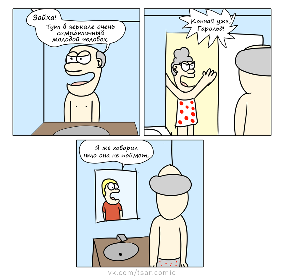 Do it, Harold. - Comics, Web comic, Mirror, Strange humor, Reflection