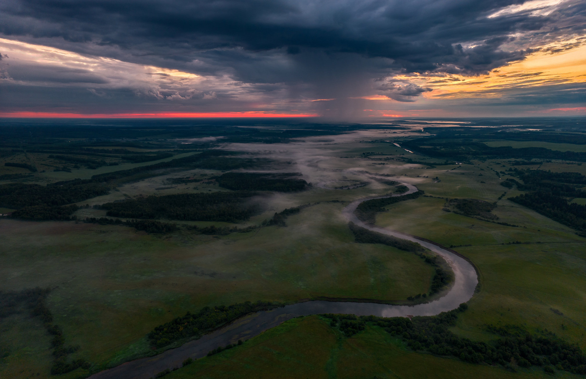 Холодный рассвет - Моё, DJI, Аэросъемка, Рассвет, Природа, Квадрокоптер, Пейзаж