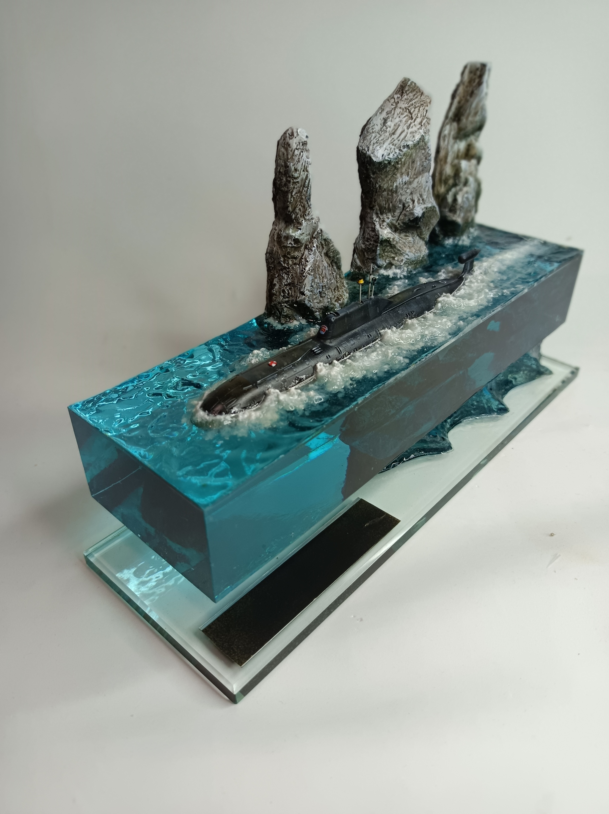 Kamchatka - My, Stand modeling, Kamchatka, Severodvinsk, With your own hands, Navy, Submarine, Epoxy resin, Interior, , Sea, Presents, Longpost