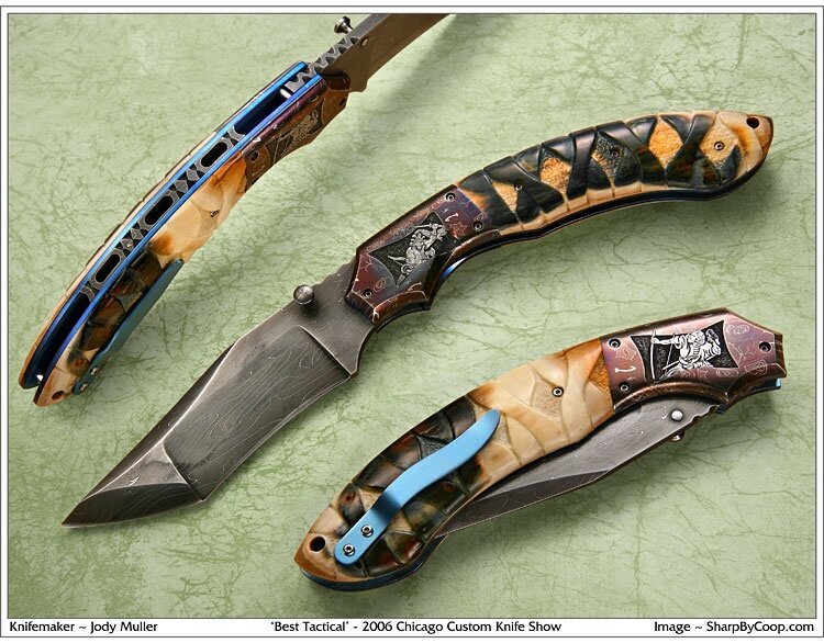 Folding knives by Jody Muller - Knife, Master, Engraving, Jackknife, Damascus, Longpost