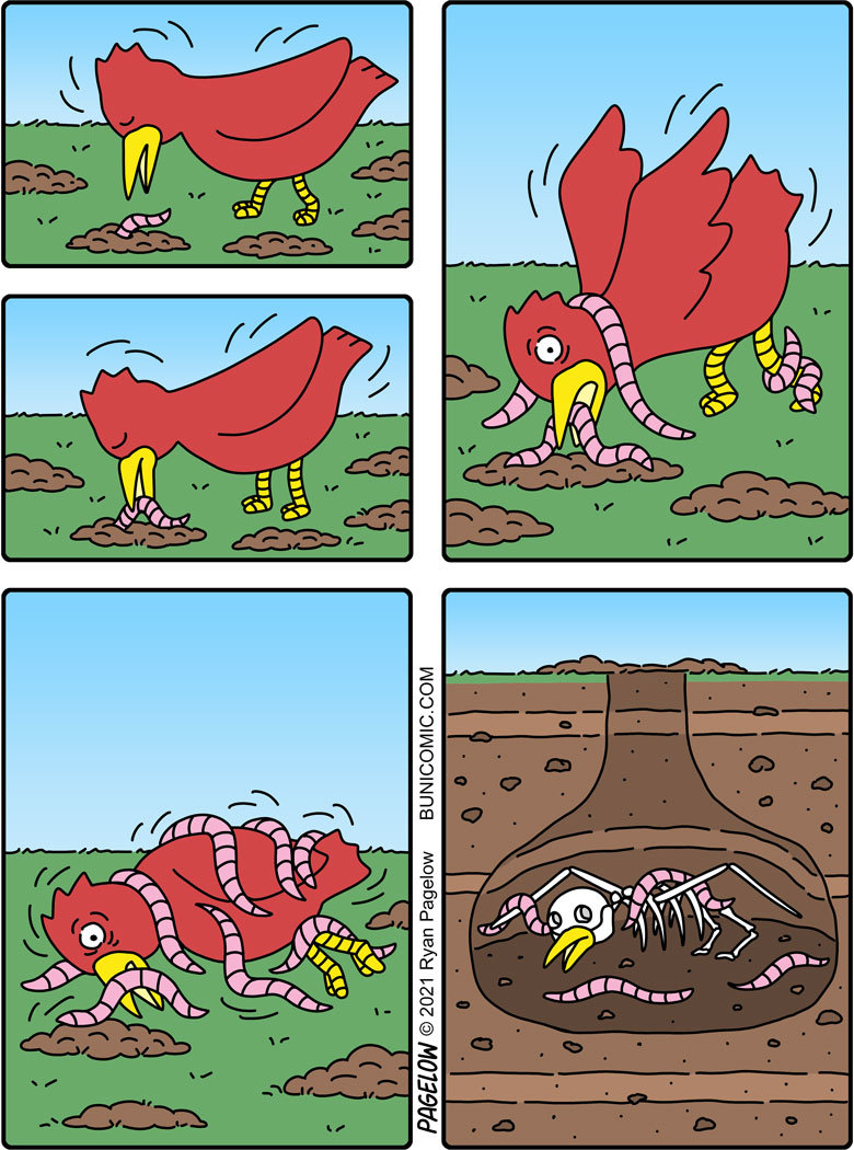 Attack of worms - killers - Buni, Pagelow, Birds, Worm, Skeleton, Comics