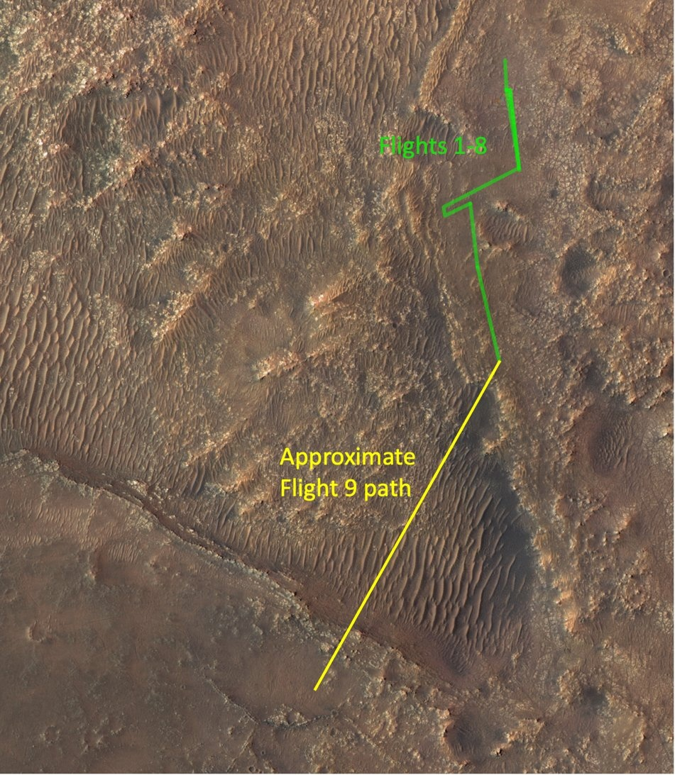 Color photograph of Seita from the Martian helicopter Ingenuity - NASA, Mars Helicopter Ingenuity, Mars, Longpost