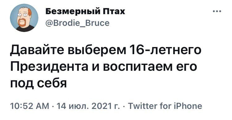 Идея - Юмор, Скриншот, Twitter, Президент