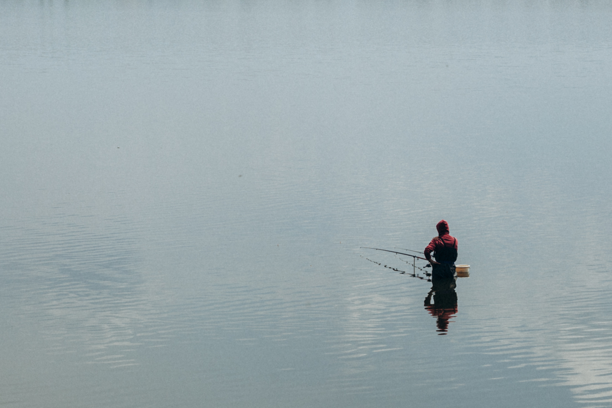 Fisherman - My, Fishing, River, Minimalism