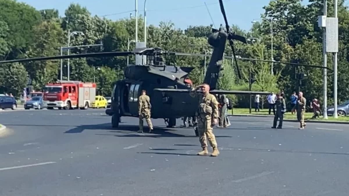 Fall Black Hawk - Aviation, Helicopter, Romania, Bucharest, Air force, USA, Emergency landing, Video, Longpost