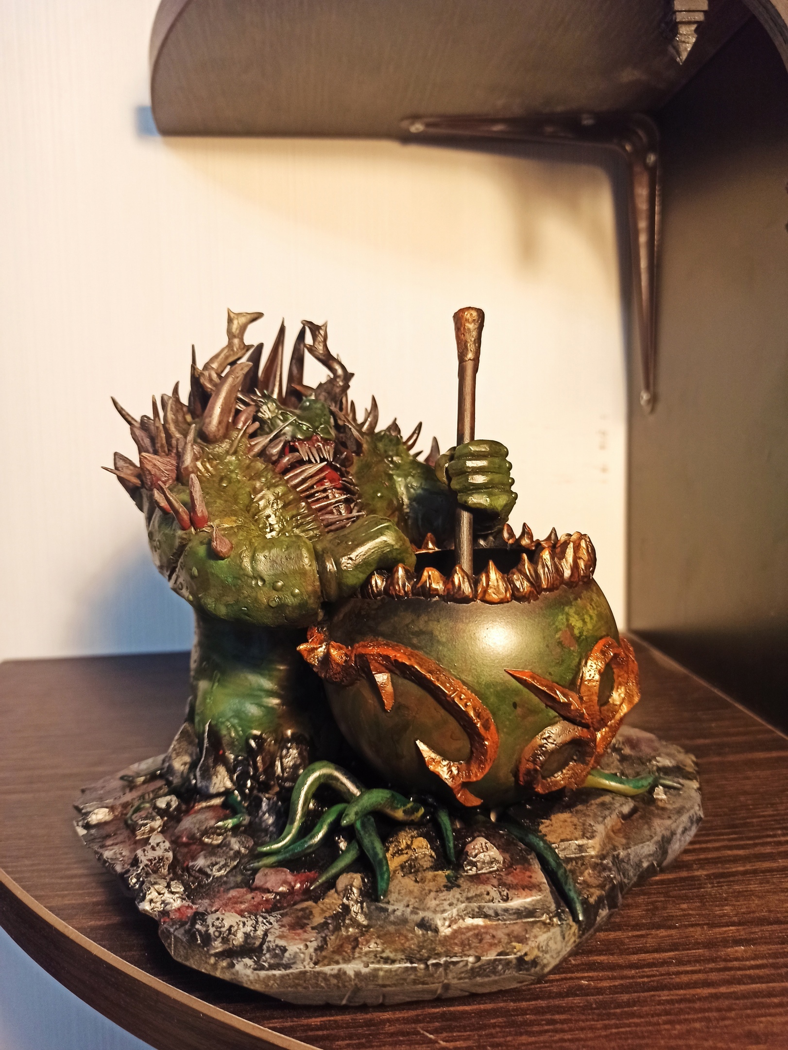 Daemon of Nurgle - My, Warhammer 40k, Modeling, Miniature, Painting miniatures, Hobby, Collecting, Warhammer, With your own hands, Longpost, , Needlework without process