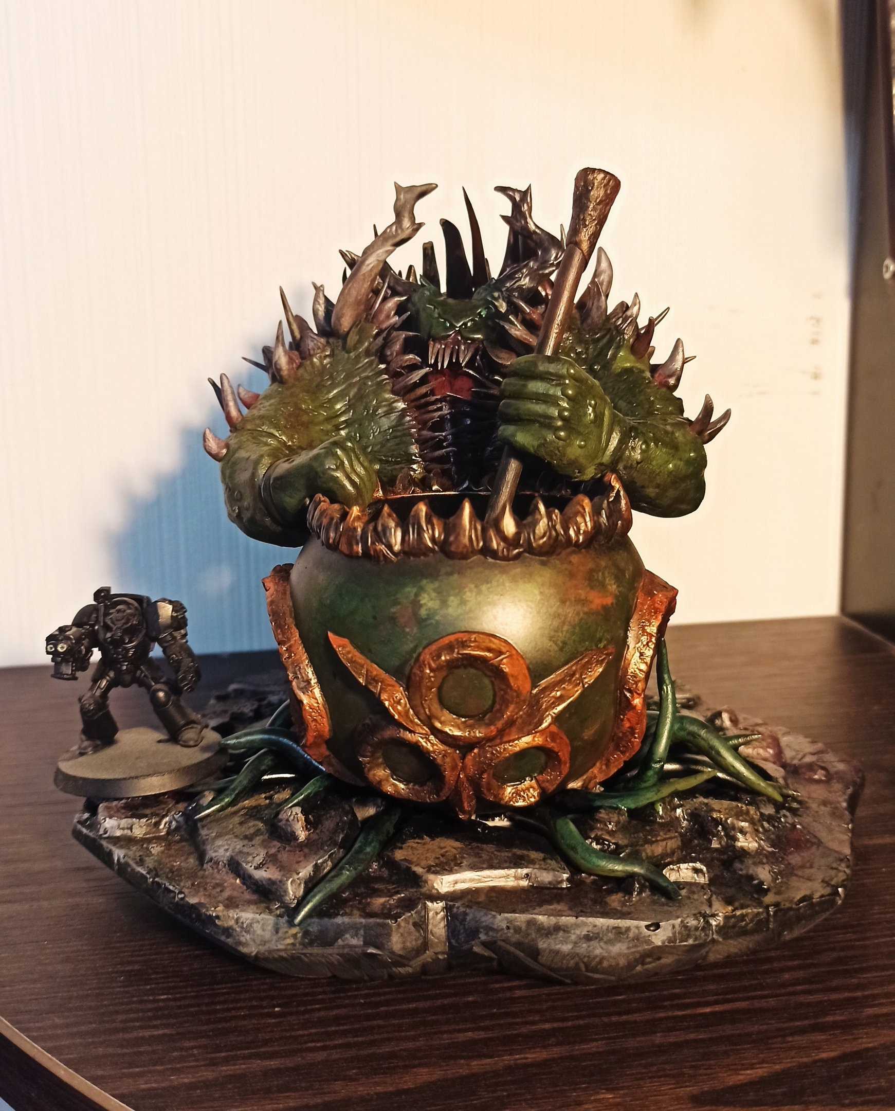 Daemon of Nurgle - My, Warhammer 40k, Modeling, Miniature, Painting miniatures, Hobby, Collecting, Warhammer, With your own hands, Longpost, , Needlework without process