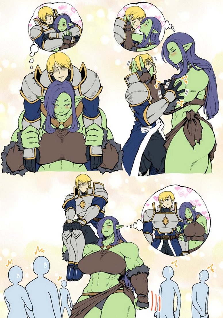 Orc and Knight Kyabosean2 (1-8 page) - NSFW, Kyabosean2, Орки, Комиксы, Рыцарь, Сну-Сну, Длиннопост, Monster Girl, Романтика, Фурри, Моё, Рыцари